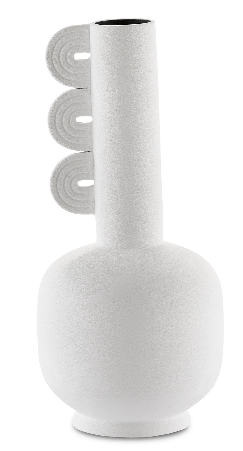Currey and Company Vase from the Happy collection in Textured White finish