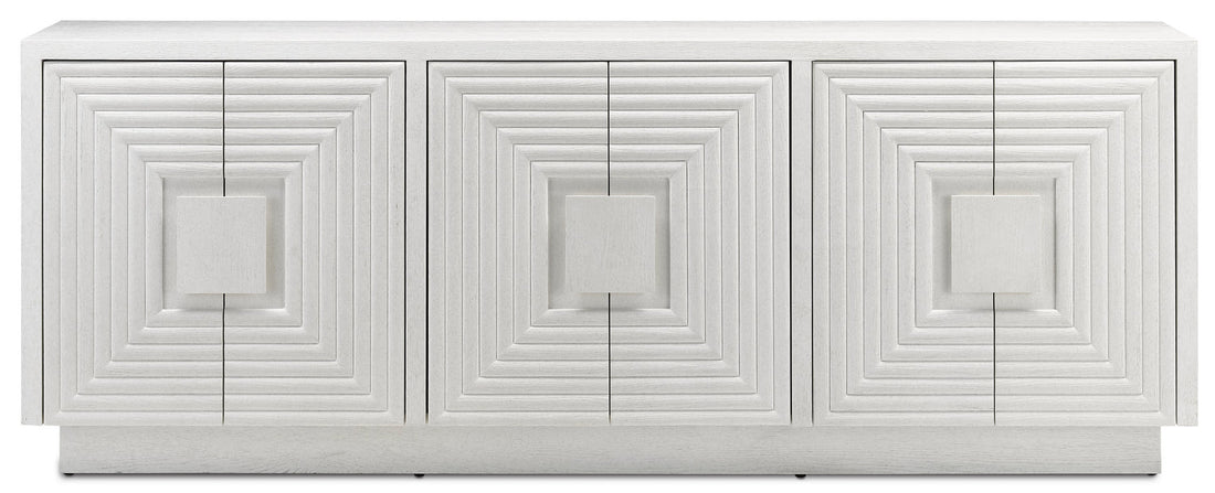 Currey and Company Credenza from the Morombe Collection collection in Cerused White finish