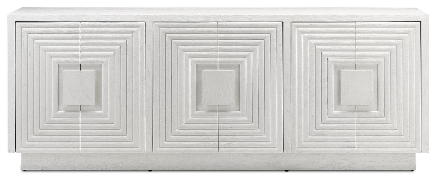 Currey and Company Credenza from the Morombe Collection collection in Cerused White finish
