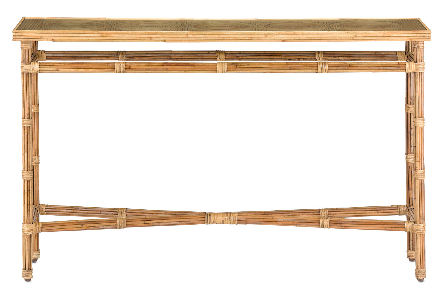 Currey and Company Console Table from the Silang Collection collection in Natural Rattan finish
