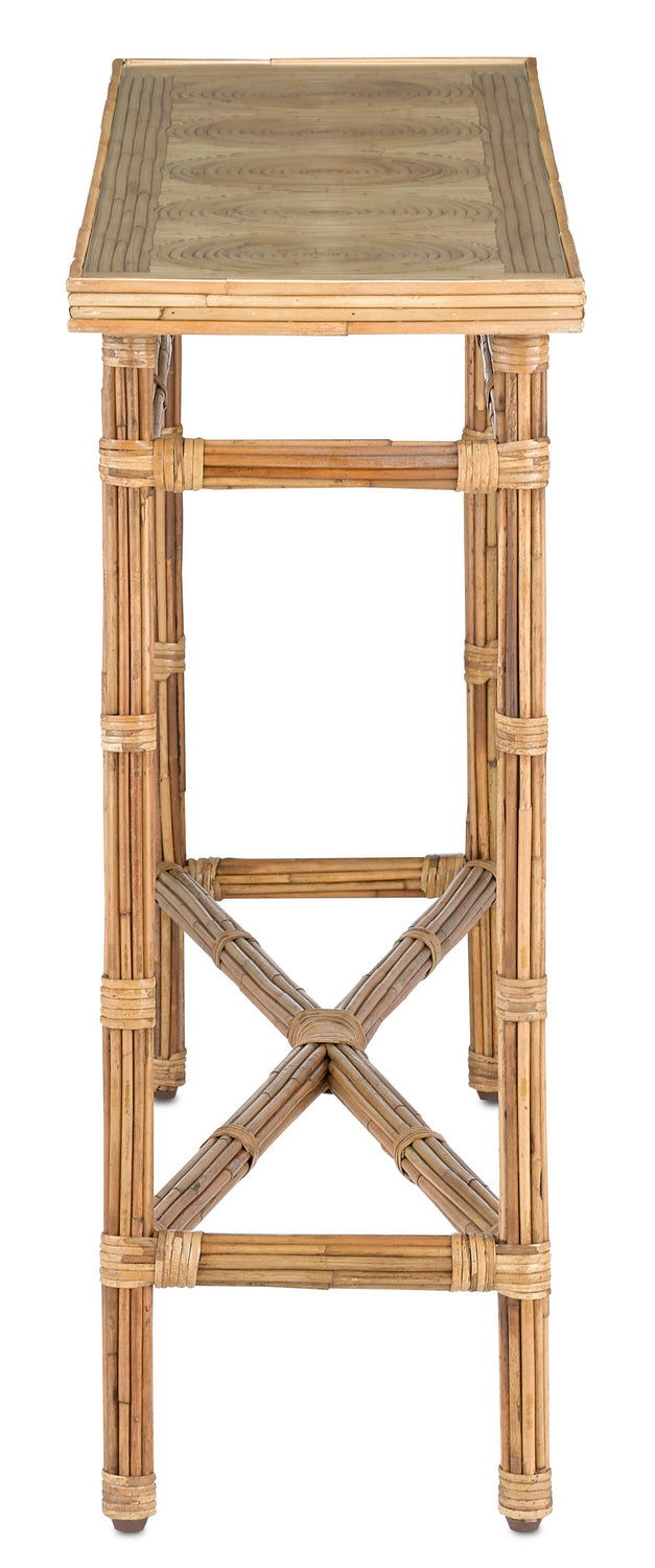 Currey and Company Console Table from the Silang Collection collection in Natural Rattan finish