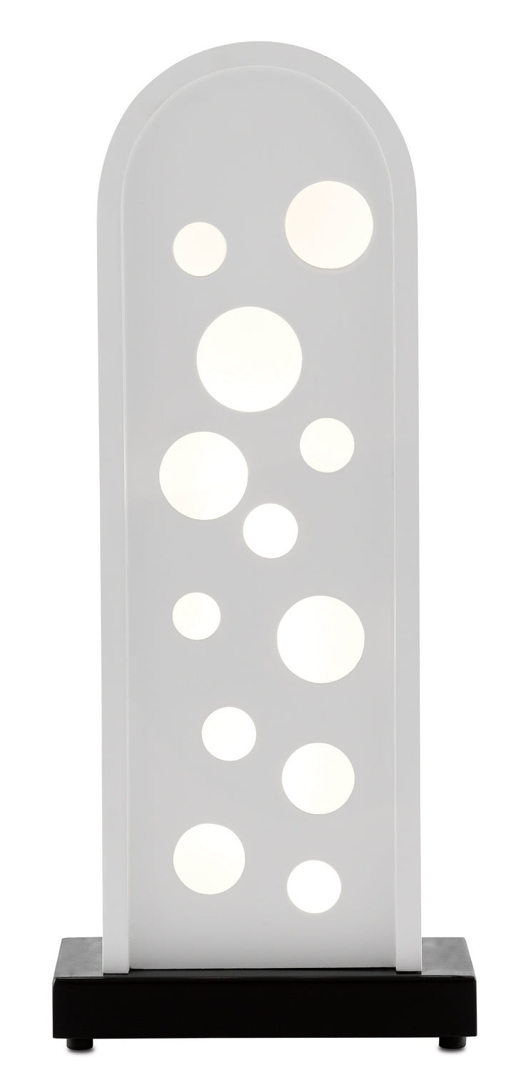 Currey and Company One Light Table Lamp from the Lapidus Collection collection in Sugar White/Satin Black finish