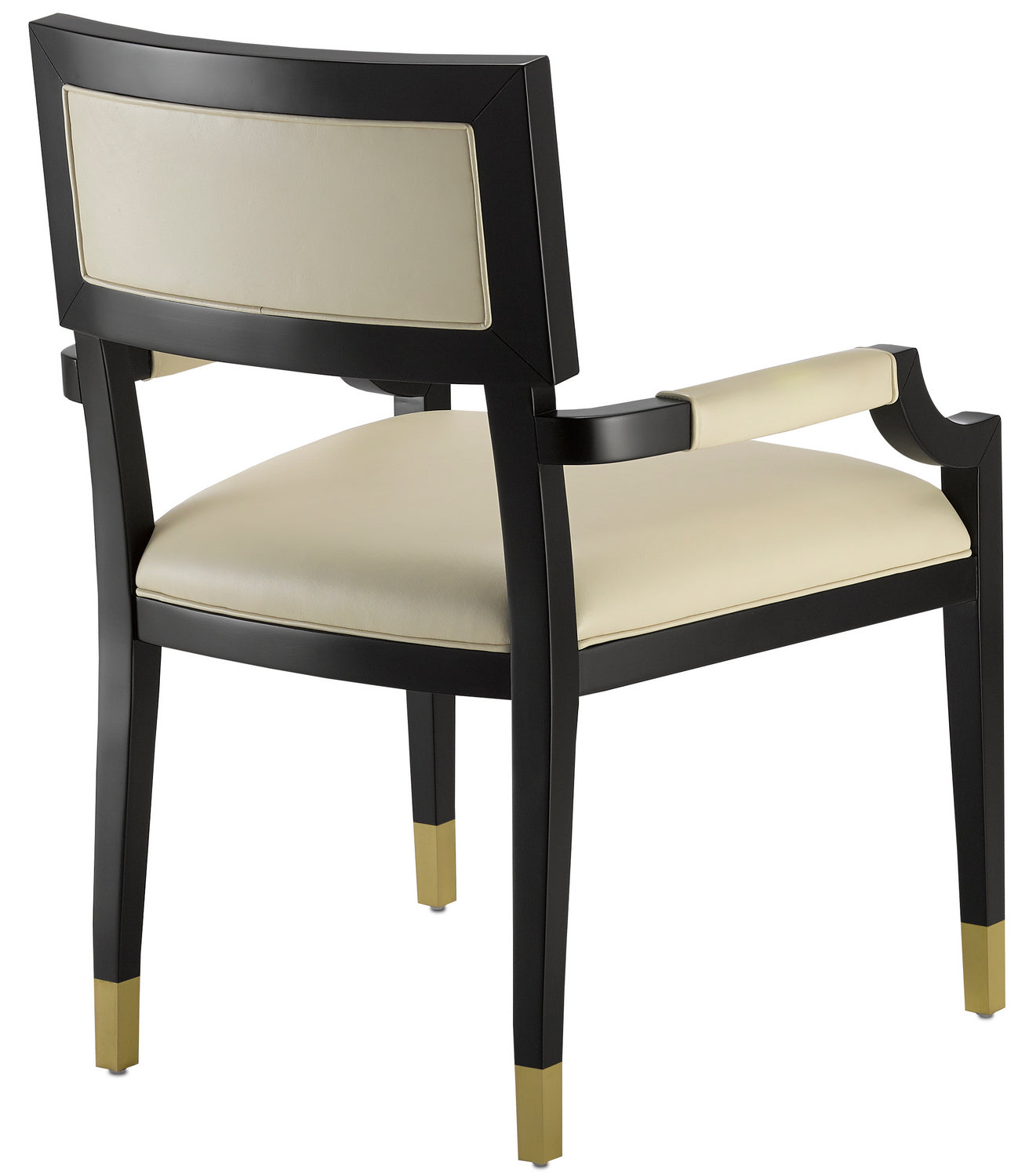 Currey and Company Chair from the Artemis Collection collection in Caviar Black/Brushed Brass/Milk finish