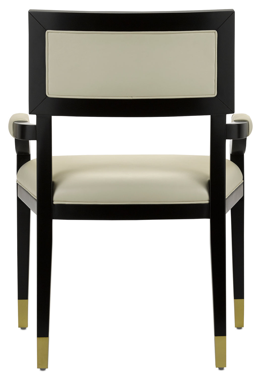 Currey and Company Chair from the Artemis Collection collection in Caviar Black/Brushed Brass/Milk finish