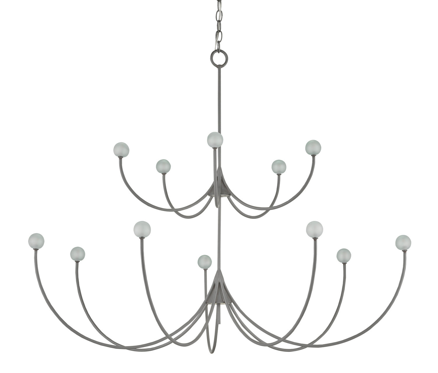 Currey and Company 12 Light Chandelier from the Carew Collection collection in Hiroshi Gray finish