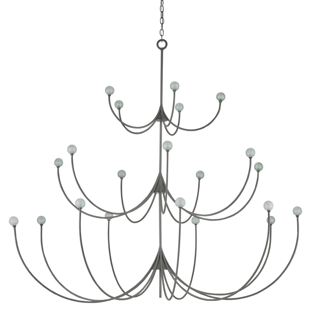 Currey and Company 21 Light Chandelier from the Carew Collection collection in Hiroshi Gray finish