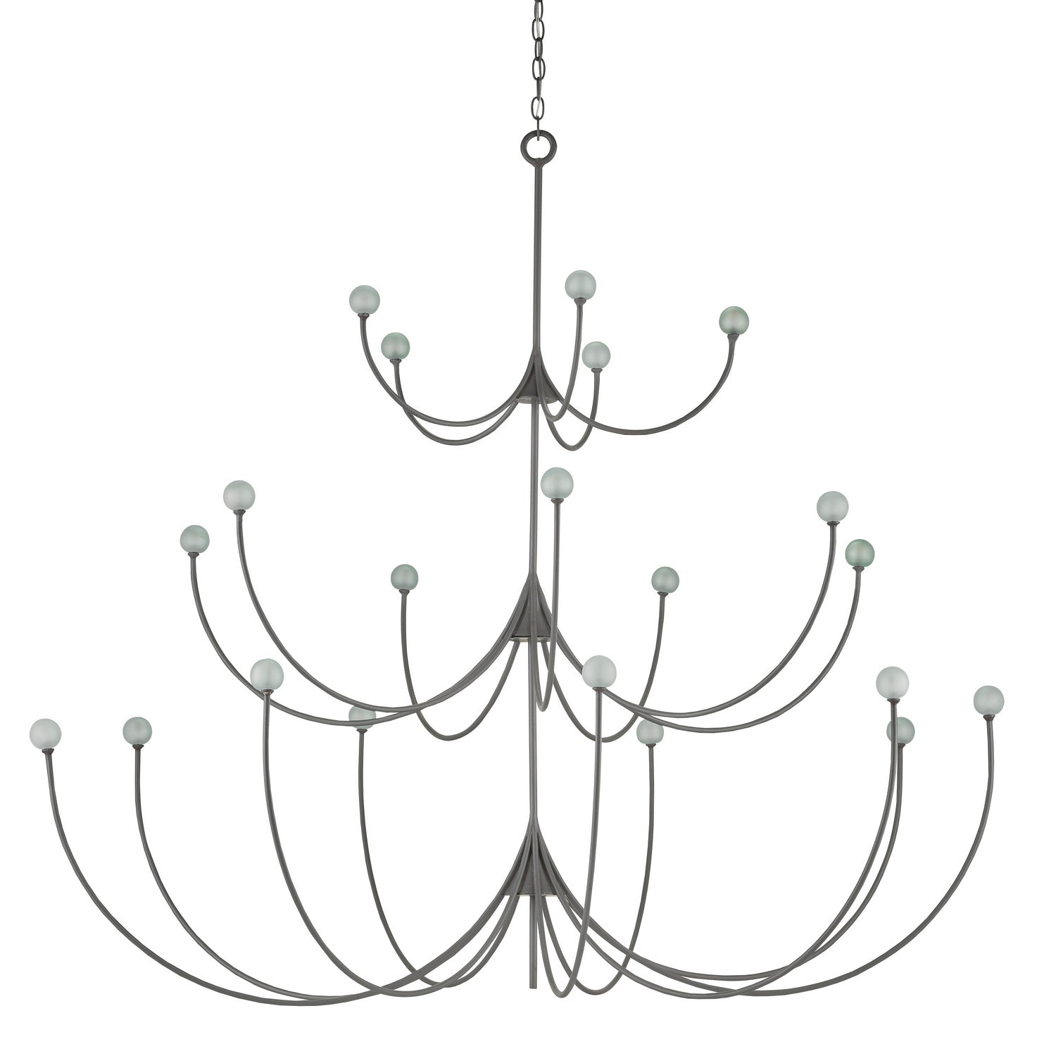 Currey and Company 21 Light Chandelier from the Carew Collection collection in Hiroshi Gray finish
