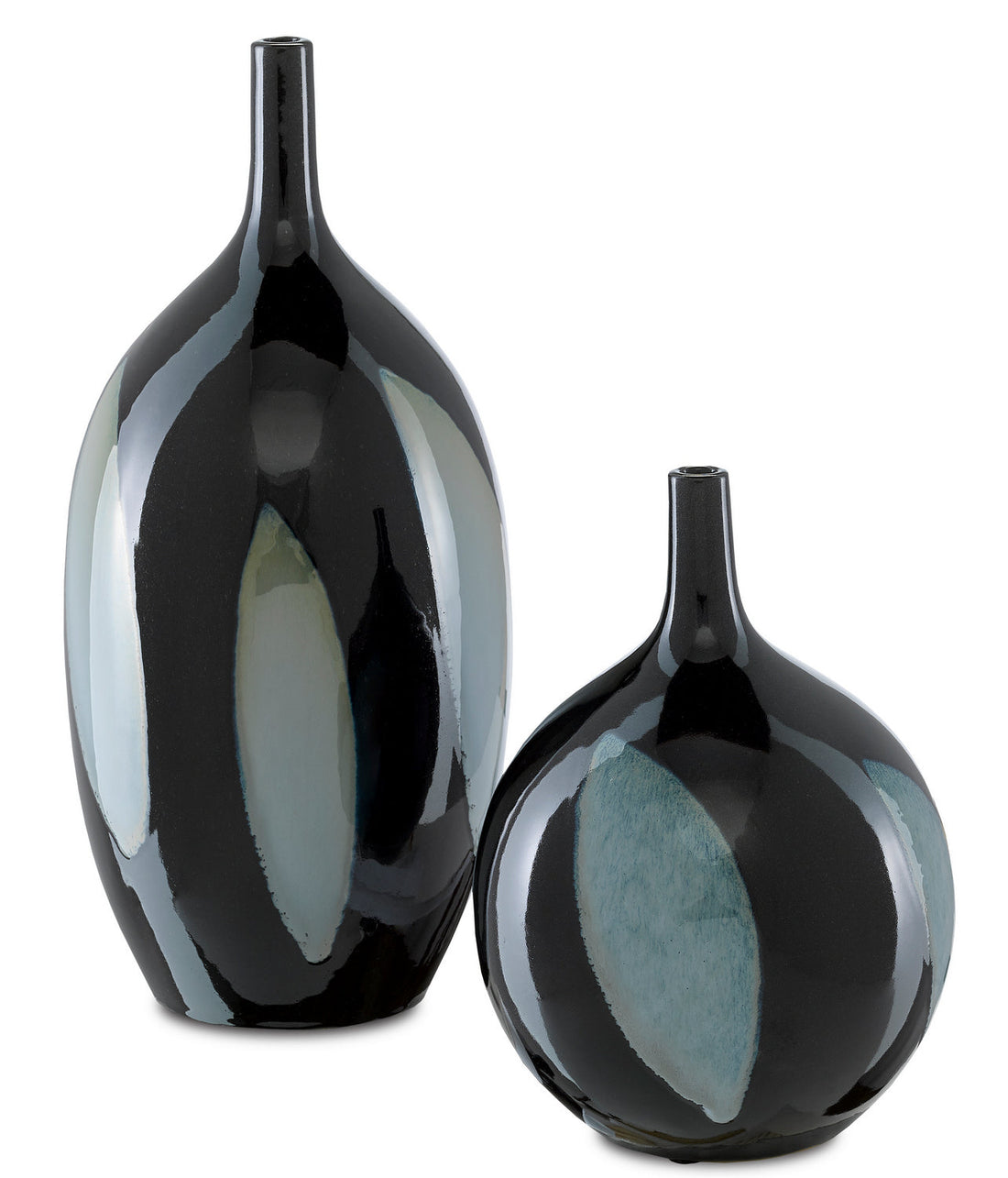 Currey and Company Vase from the Let collection in Black/Blue finish