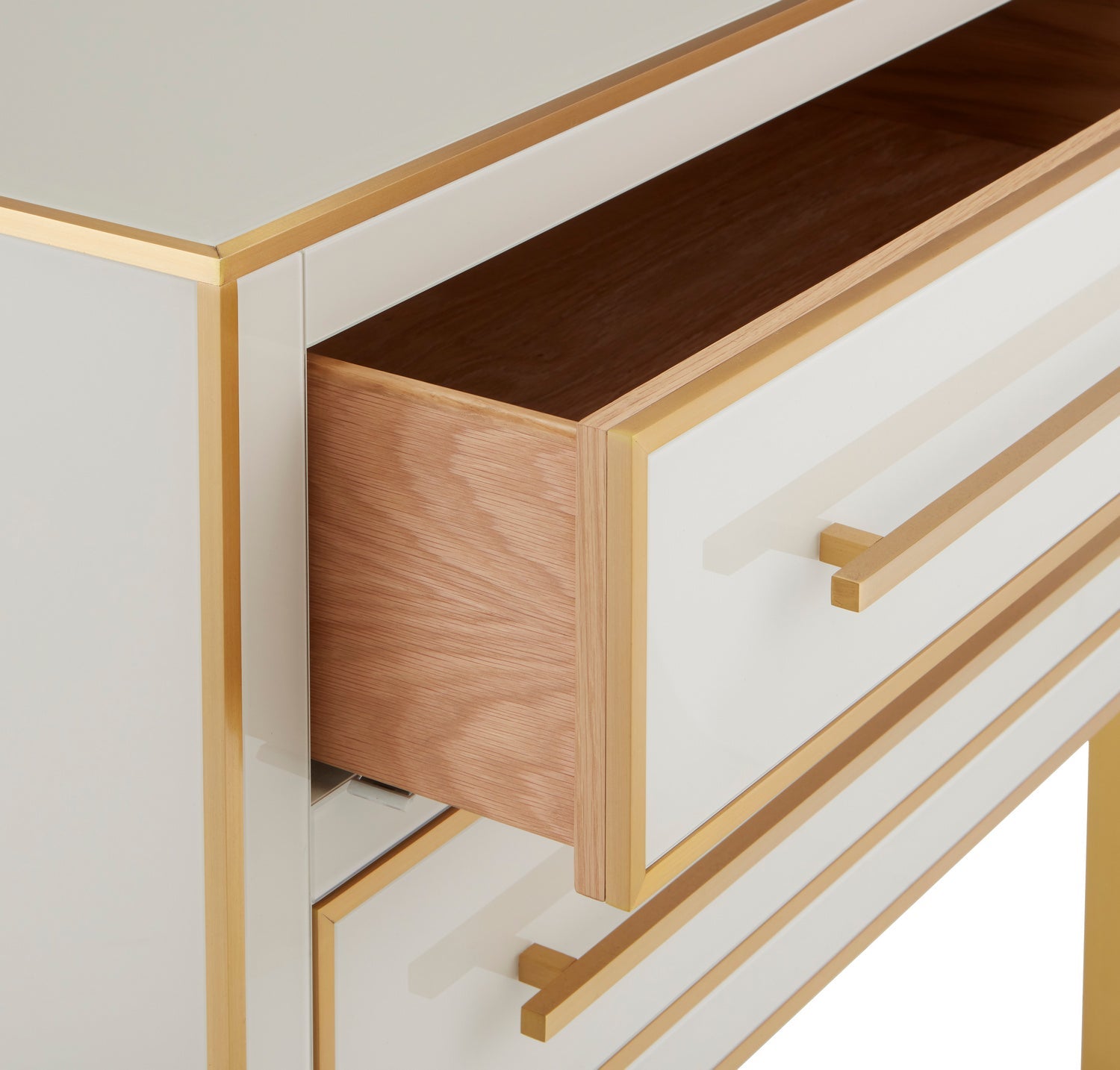 Currey and Company Chest from the Arden Collection collection in Ivory/Satin Brass finish