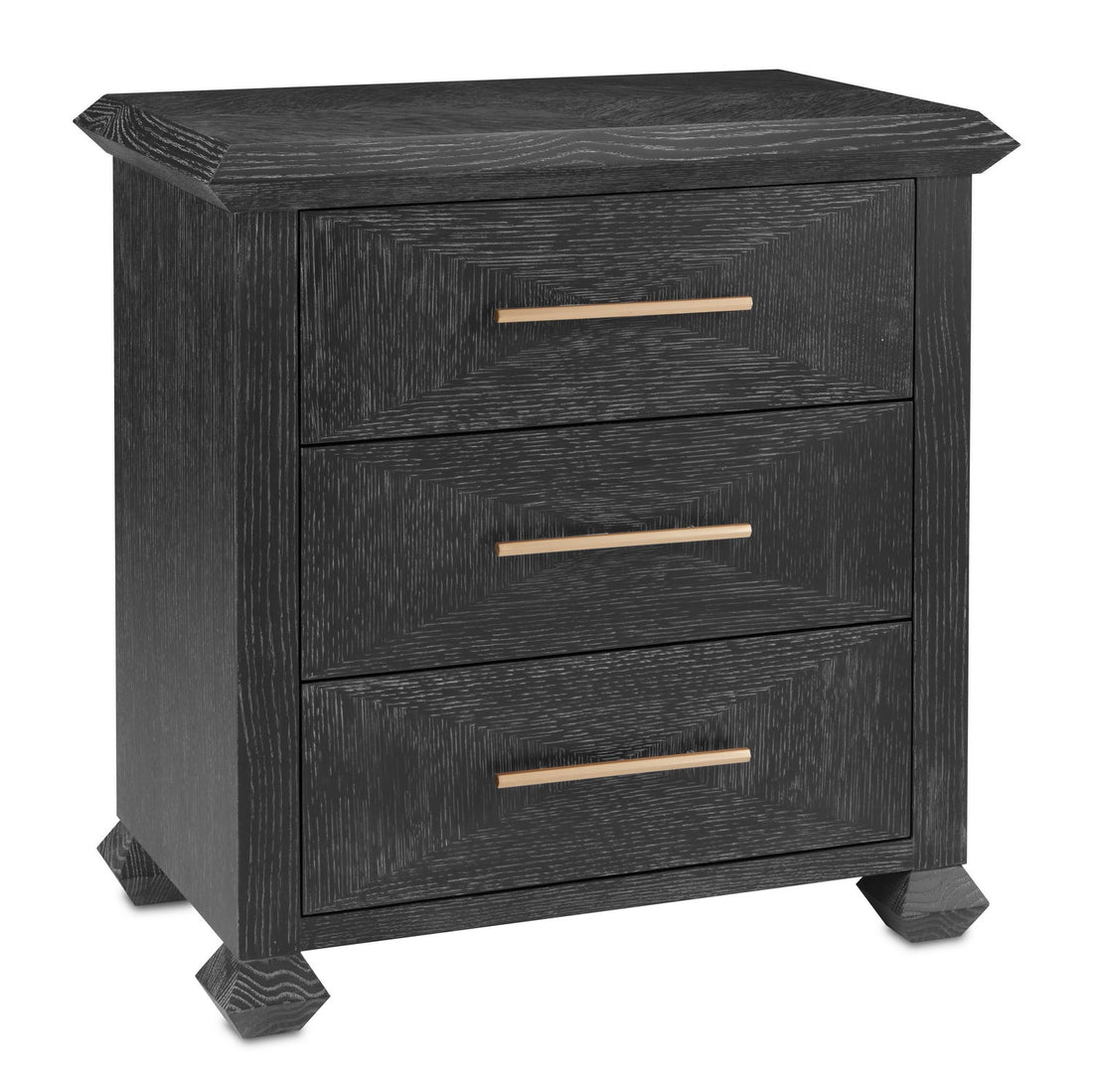 Currey and Company Chest from the Saranya collection in Cerused Black/Brushed Brass finish