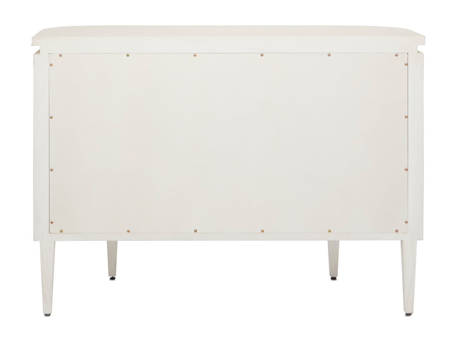Currey and Company Demi-Lune from the Briallen Collection collection in Cerused White/Brass finish