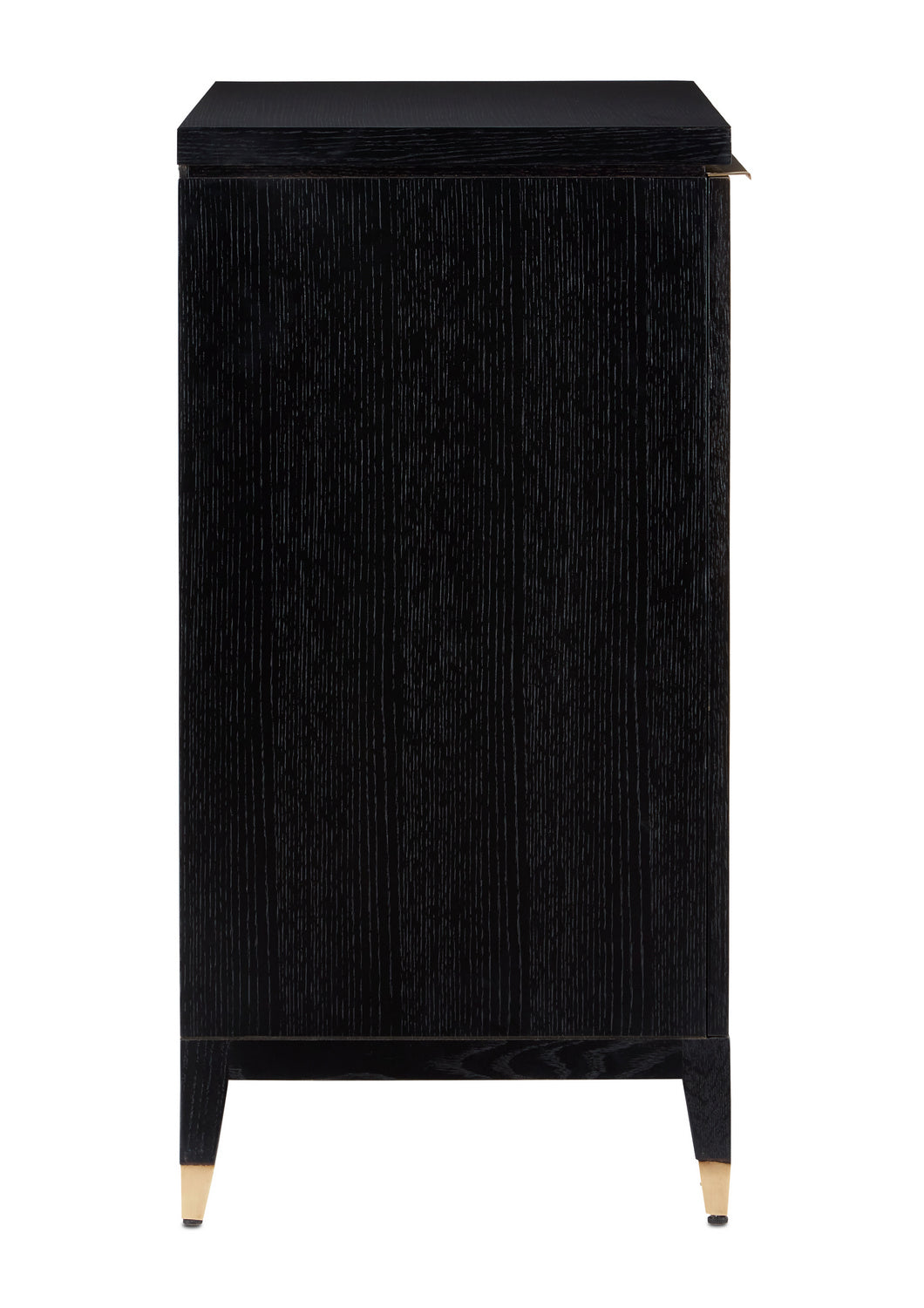 Currey and Company Bar Cabinet from the Sergio collection in Chestnut Burl/Black/Ash/Brass finish