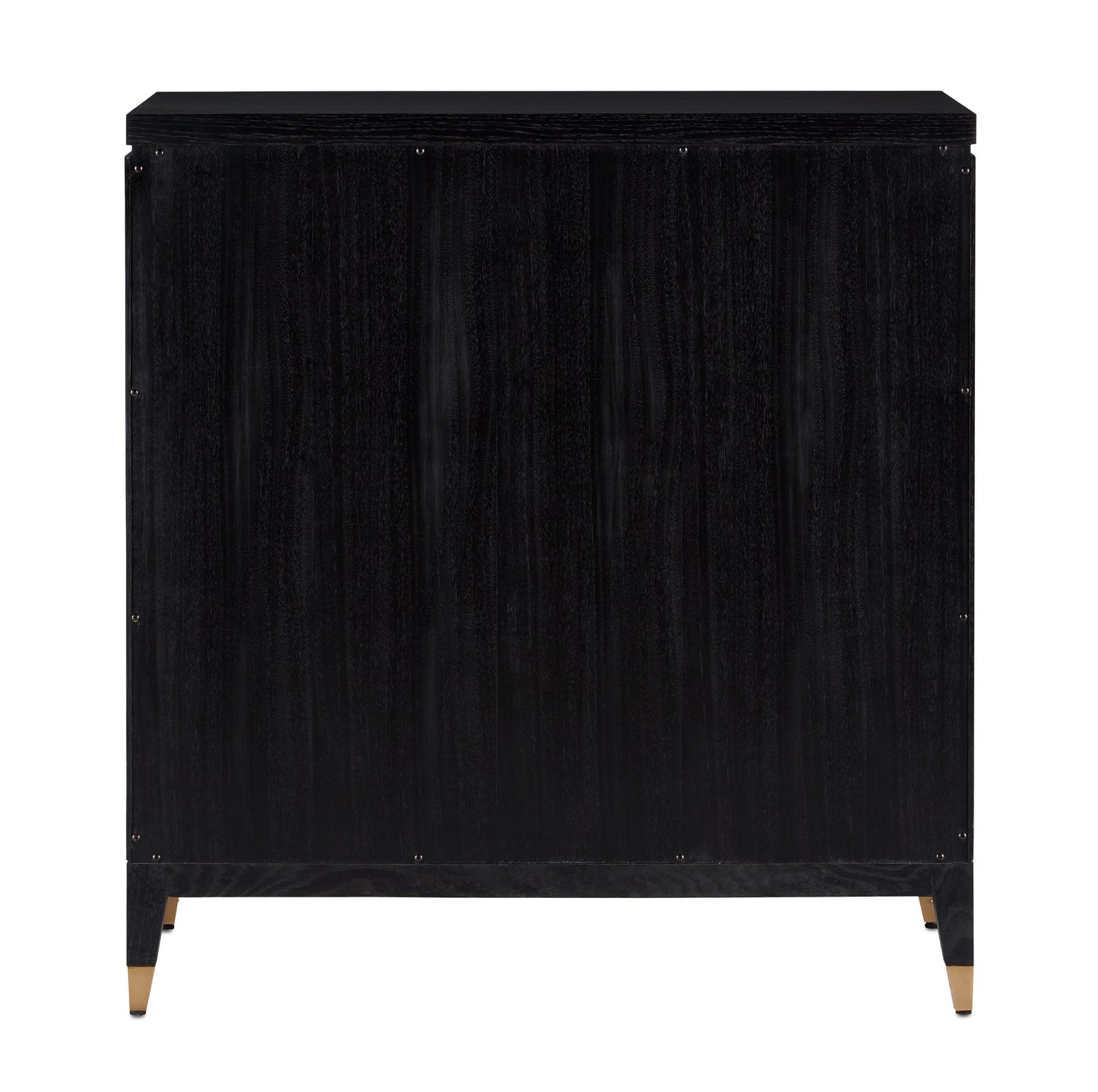 Currey and Company Bar Cabinet from the Sergio collection in Chestnut Burl/Black/Ash/Brass finish