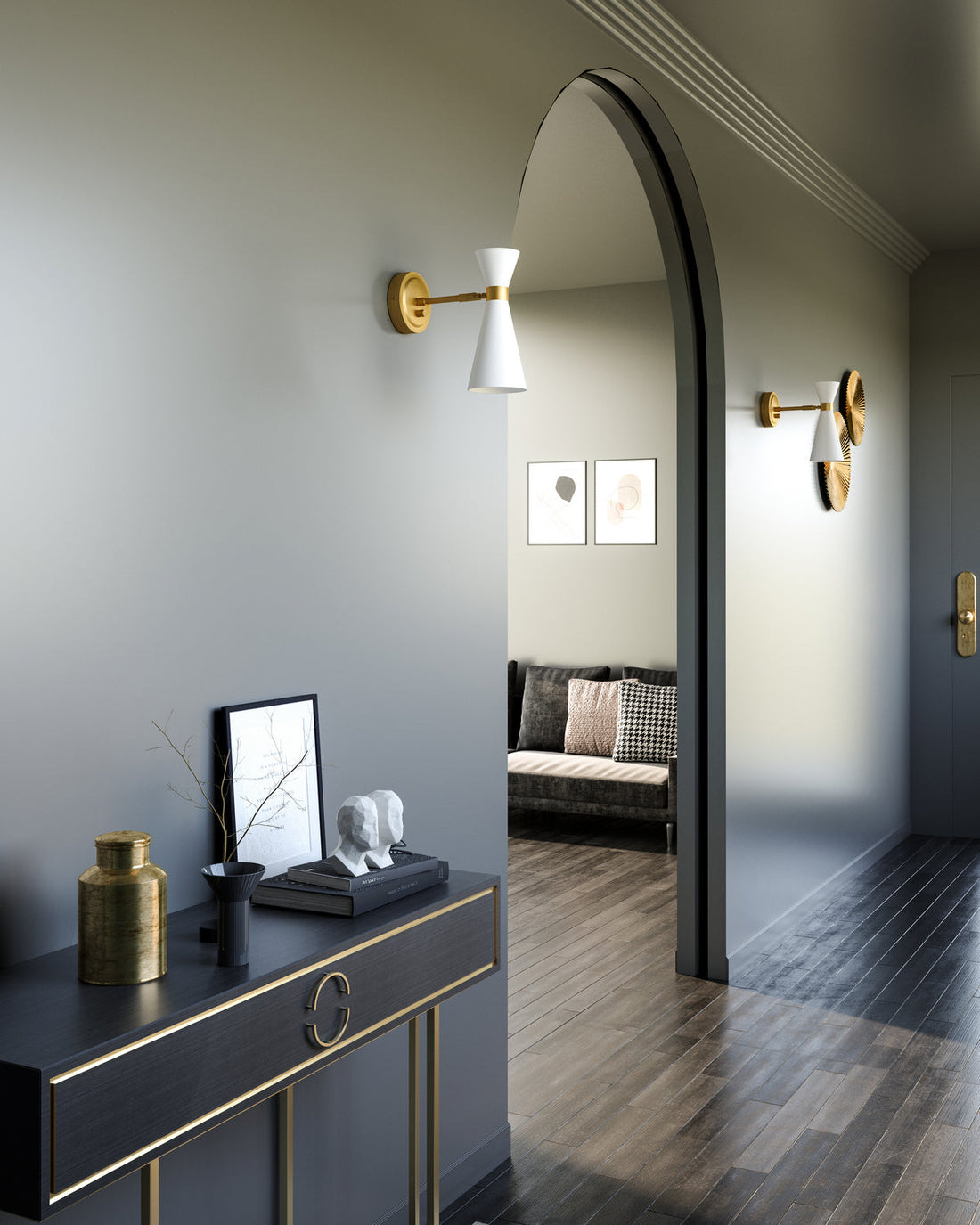 Alora One Light Vanity from the Blake collection in Aged Gold/White finish