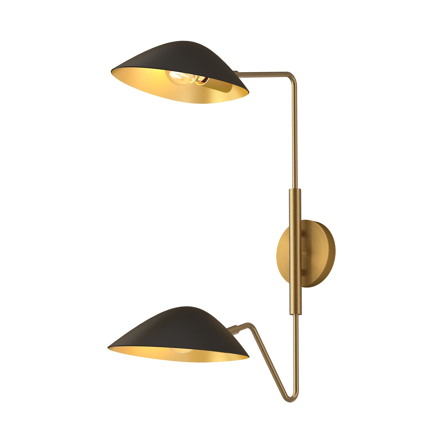 Alora Two Light Vanity from the Oscar collection in Aged Gold/Matte Black finish