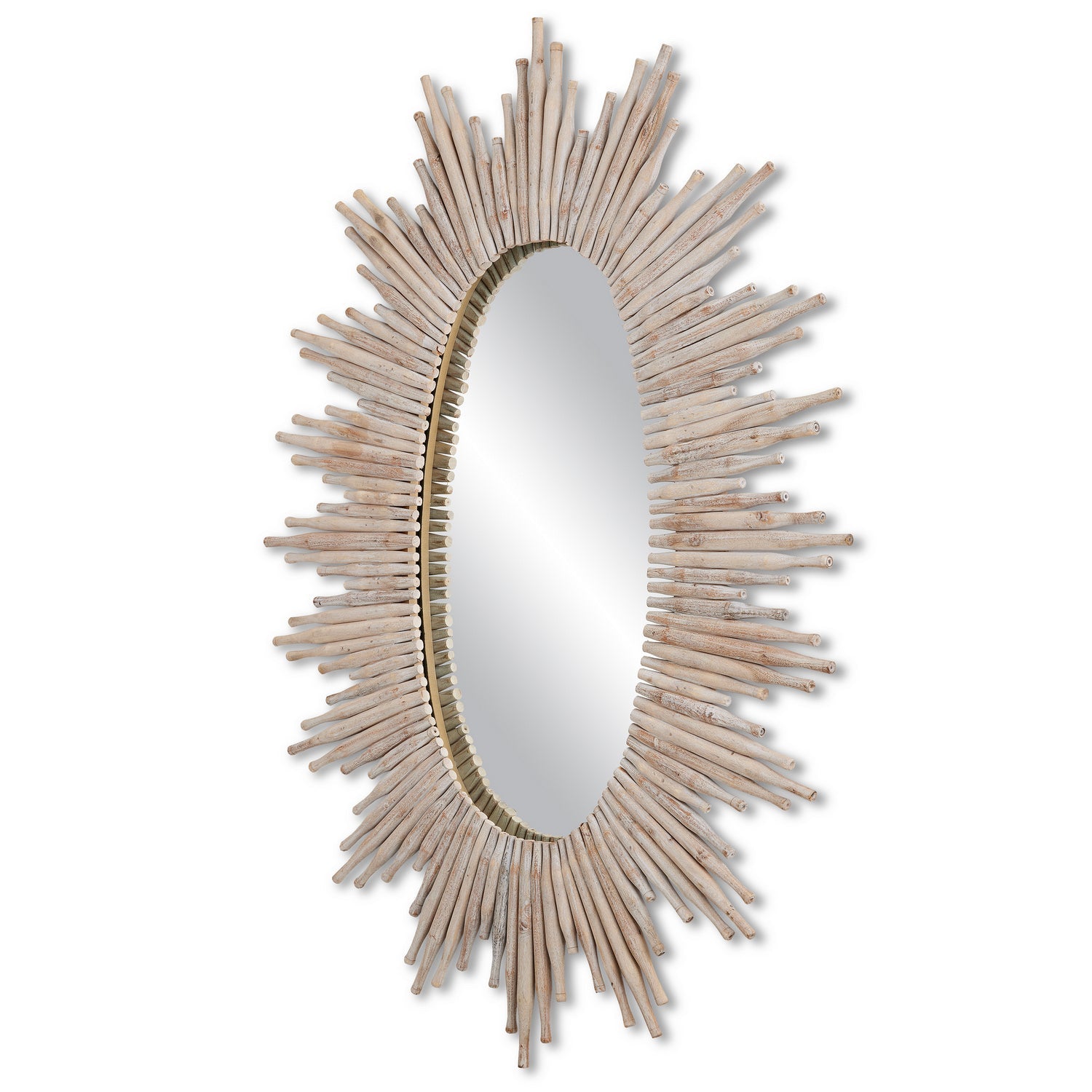 Currey and Company Mirror from the Chadee collection in Whitewash finish