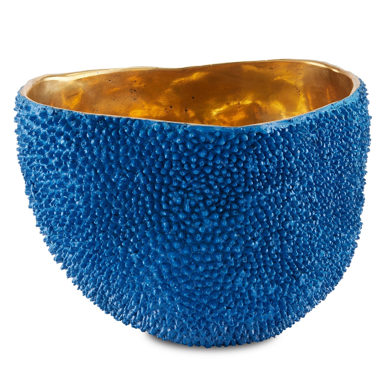 Currey and Company Vase from the Jackfruit collection in Blue/Gold finish