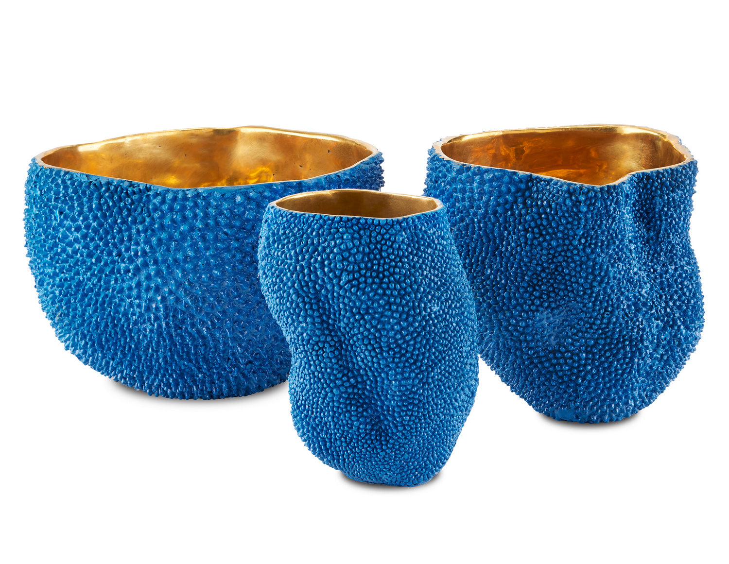 Currey and Company Vase from the Jackfruit collection in Blue/Gold finish
