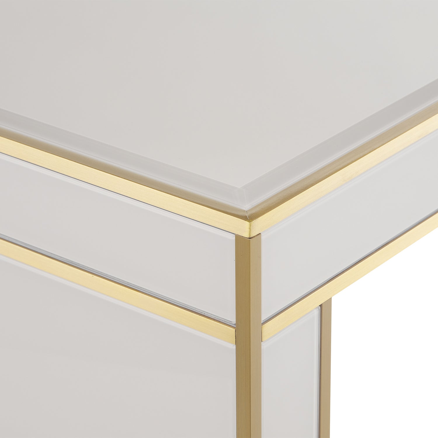 Currey and Company Console Table from the Arden collection in Ivory/Satin Brass finish