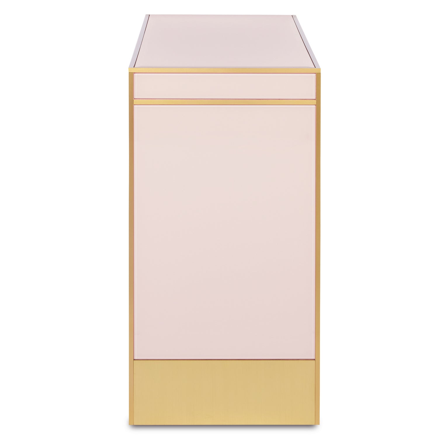 Currey and Company Console Table from the Arden collection in Silver Peony/Satin Brass finish