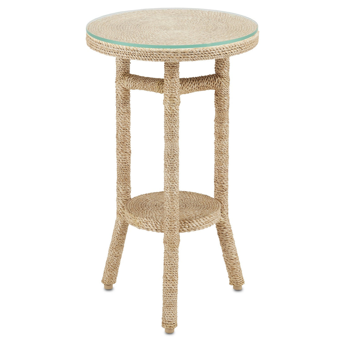 Currey and Company Drinks Table from the Limay Collection collection in Natural Rope finish