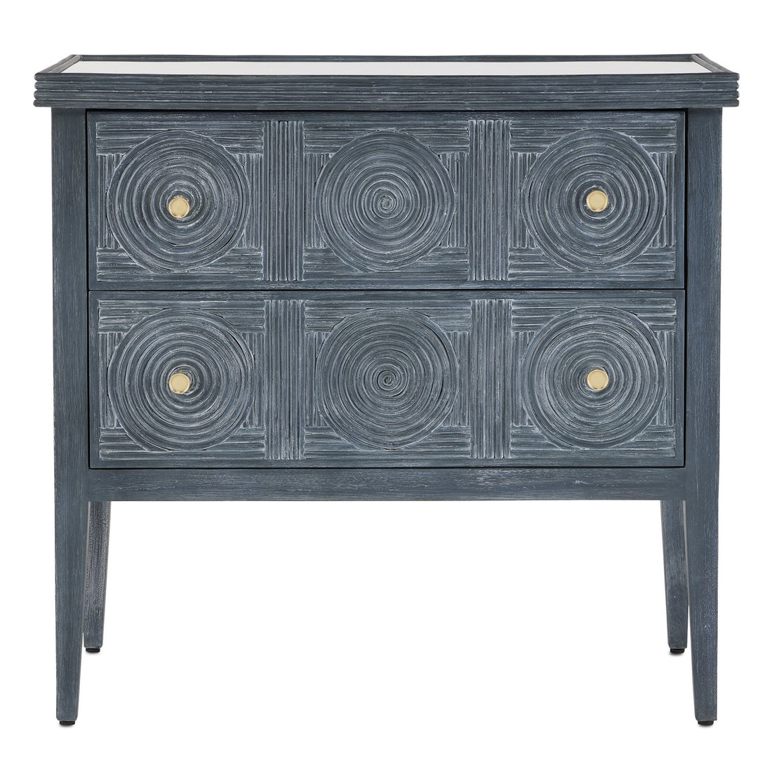 Currey and Company Chest from the Santos Collection collection in Vintage Navy finish