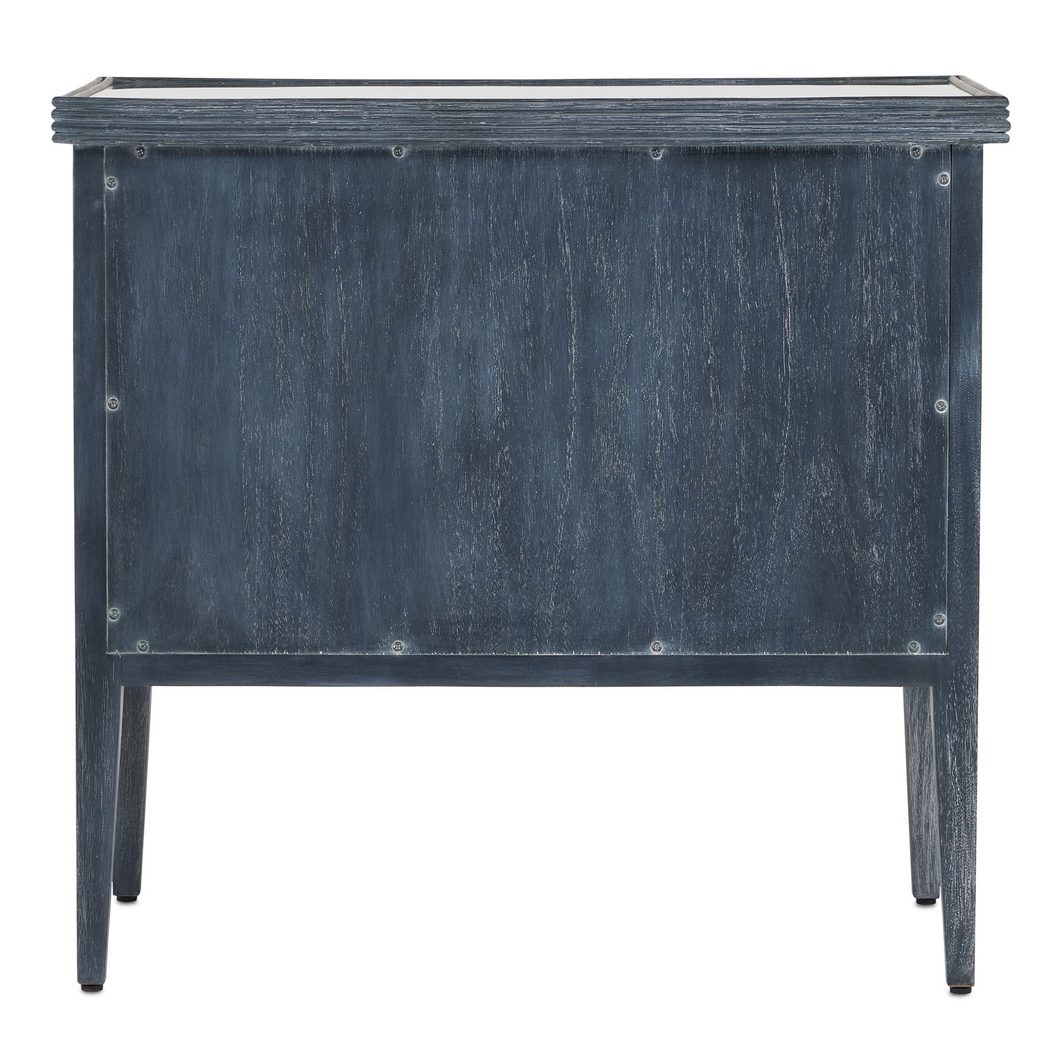 Currey and Company Chest from the Santos Collection collection in Vintage Navy finish