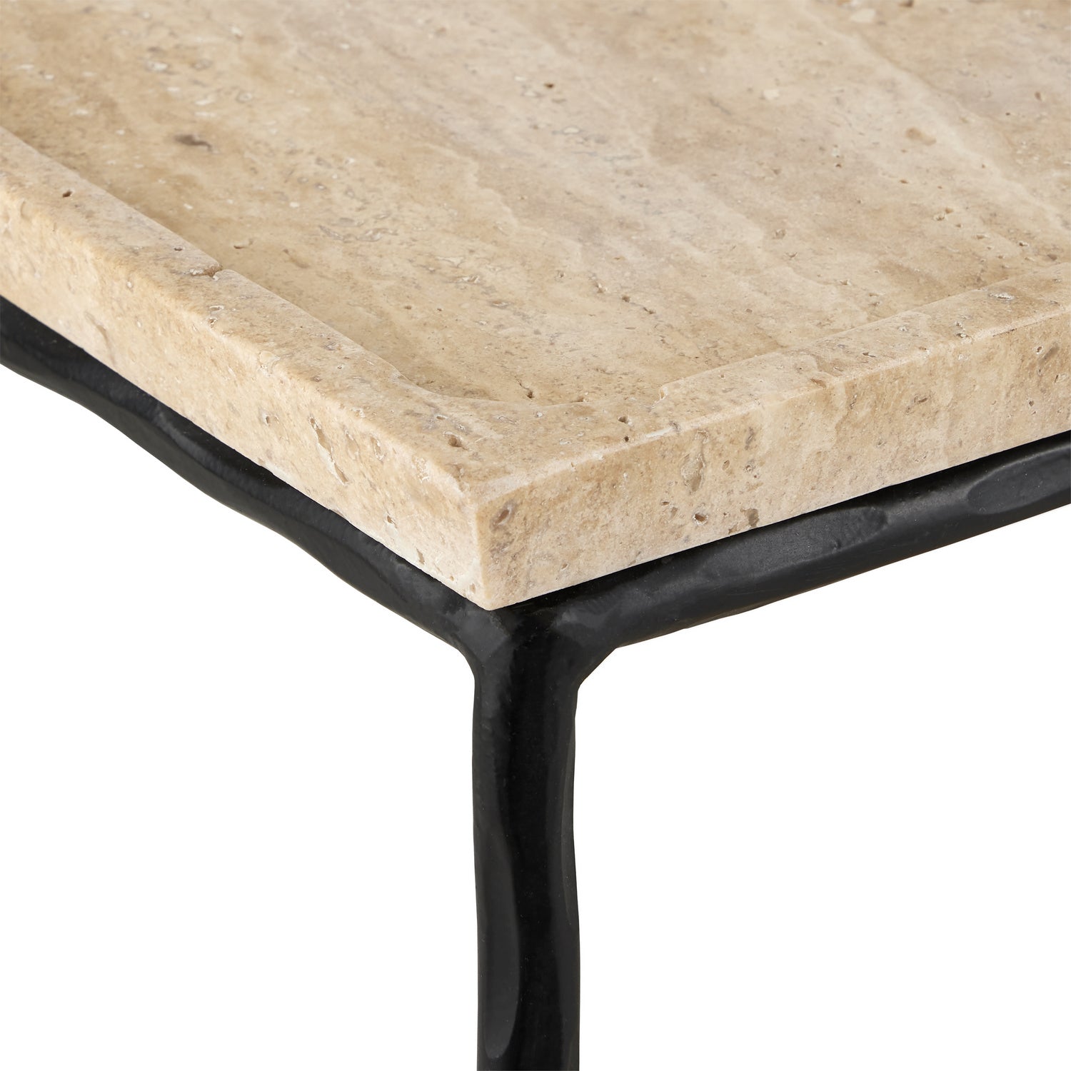 Currey and Company Side Table from the Boyles Collection collection in Natural/Black finish