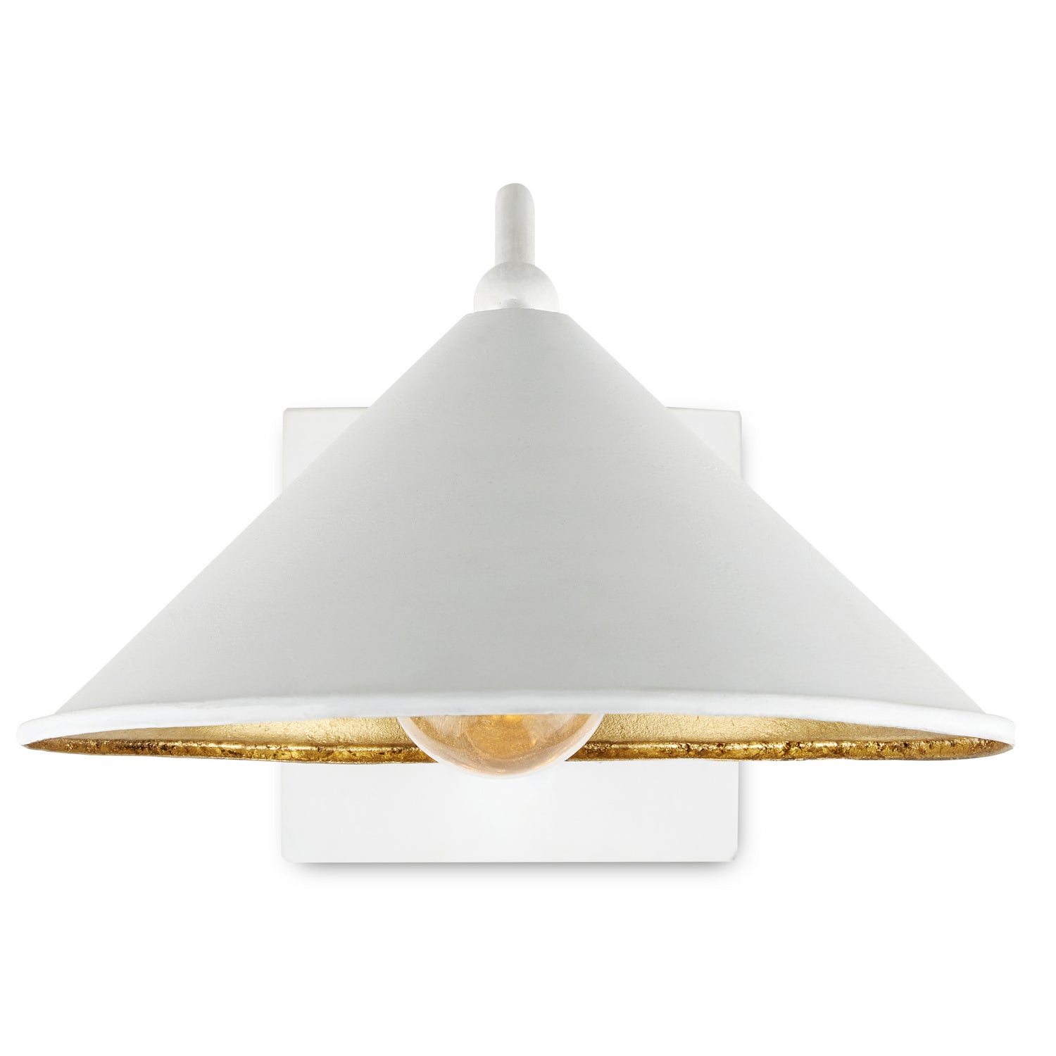 Currey and Company One Light Wall Sconce from the Serpa Collection collection in Gesso White/Contemporary Gold Leaf finish