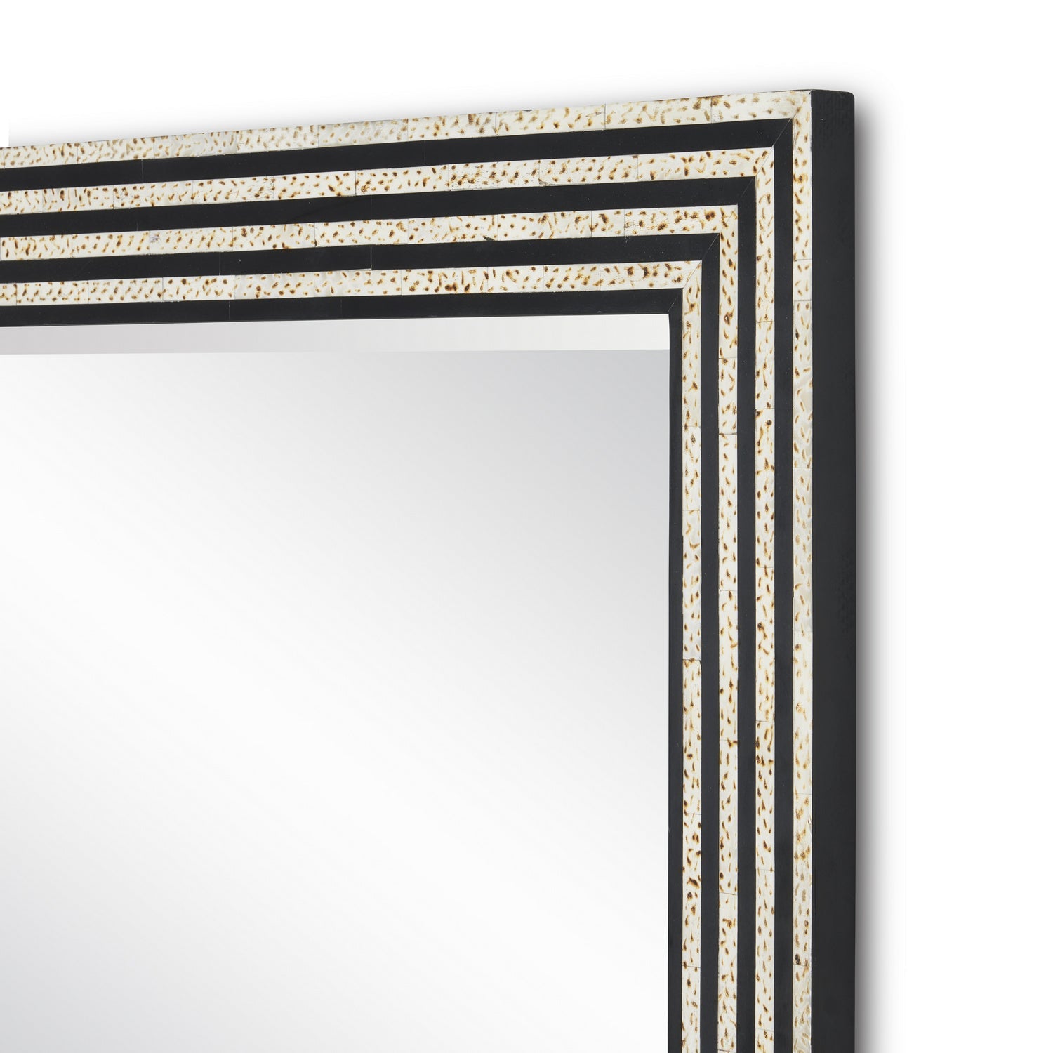 Currey and Company Mirror from the Taurus collection in White Speckle/Black/Mirror finish