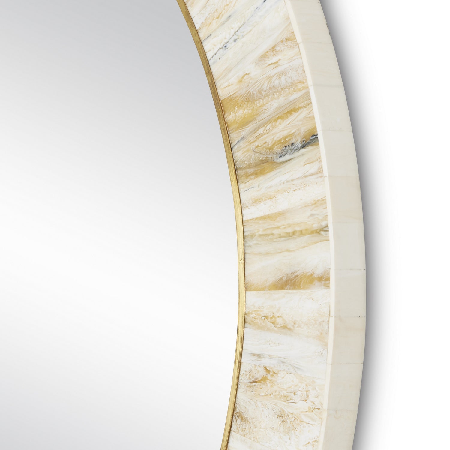 Currey and Company Mirror from the Niva Collection collection in Cream/Brass/Mirror finish