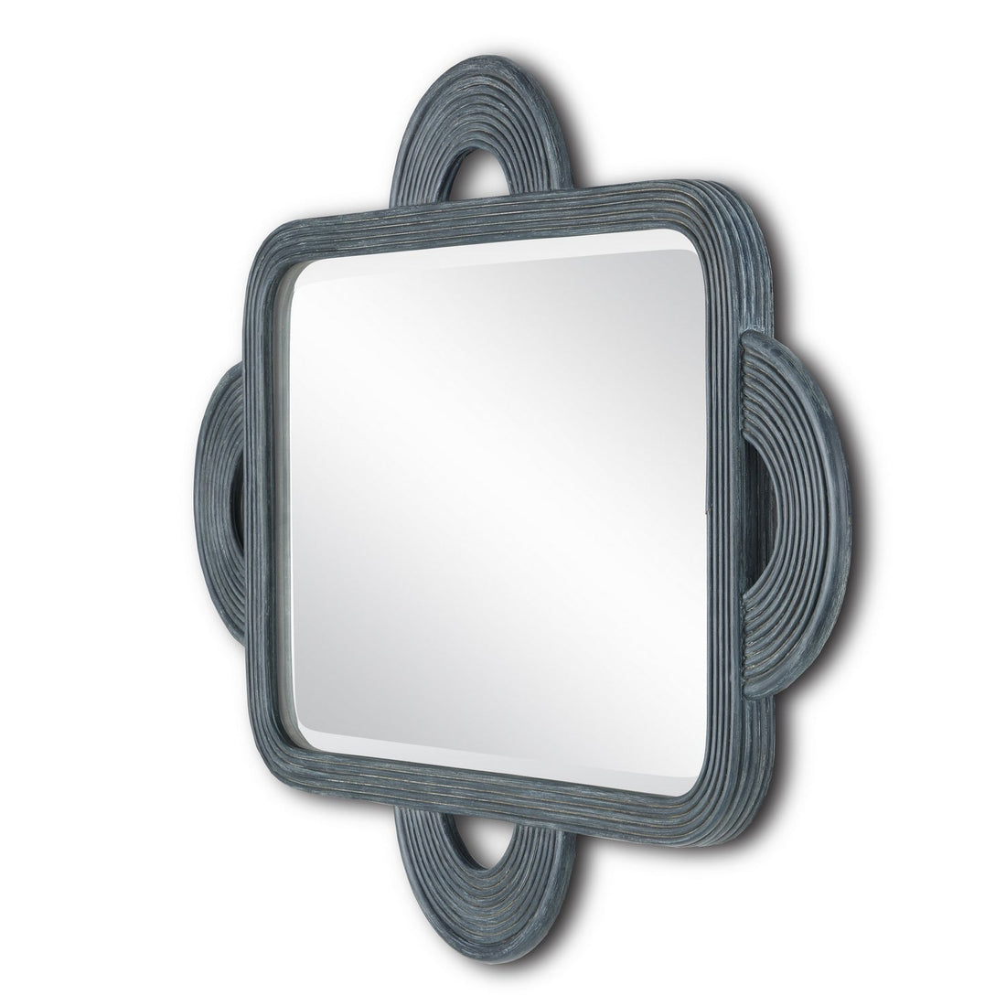 Currey and Company Mirror from the Santos Collection collection in Vintage Navy/Mirror finish