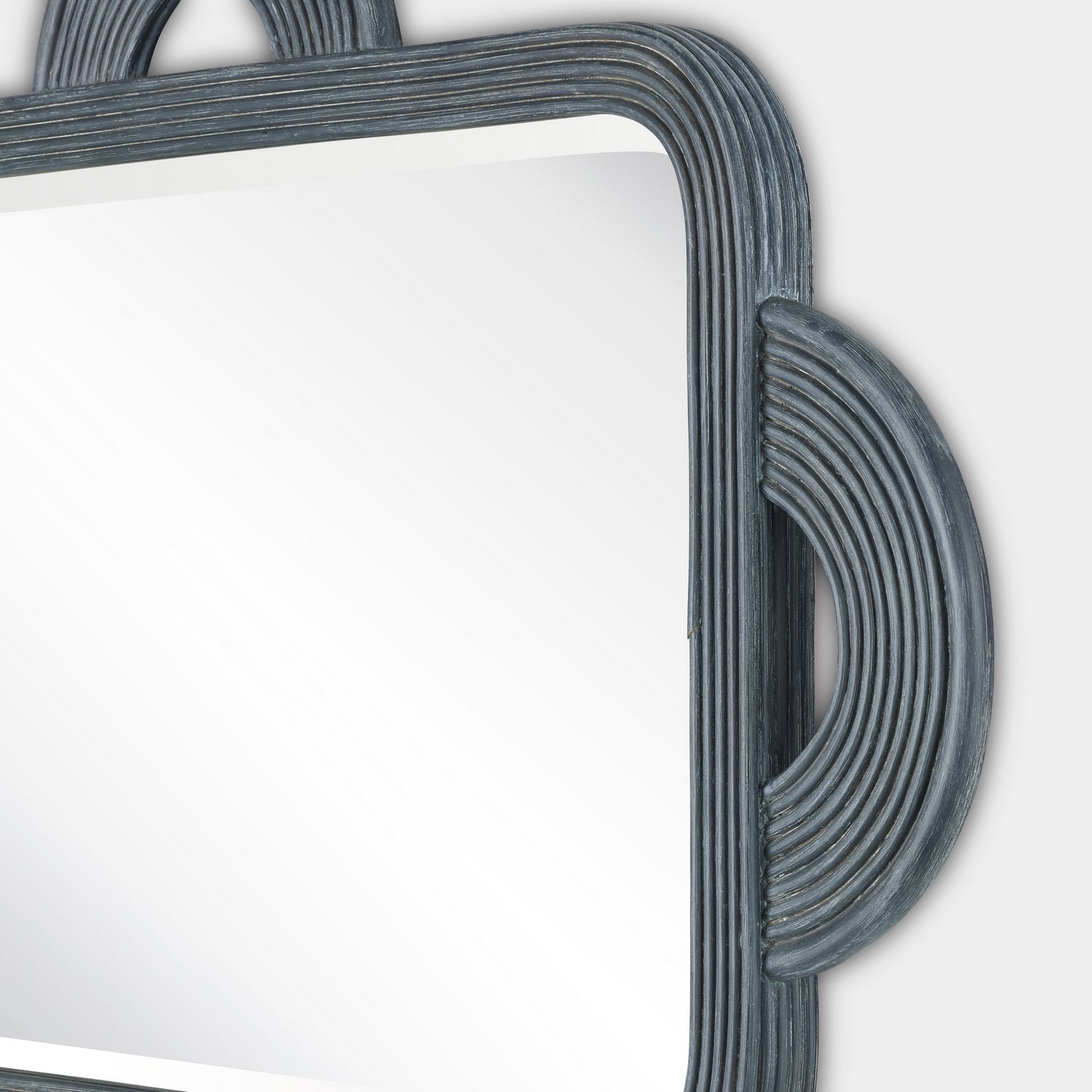 Currey and Company Mirror from the Santos Collection collection in Vintage Navy/Mirror finish