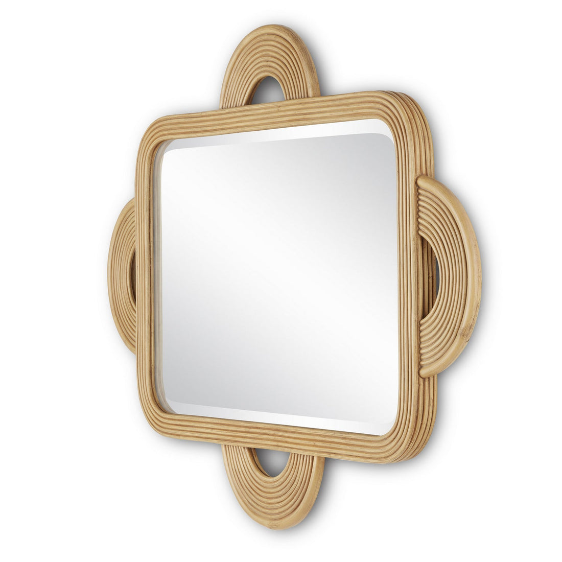 Currey and Company Mirror from the Santos Collection collection in Sea Sand/Mirror finish