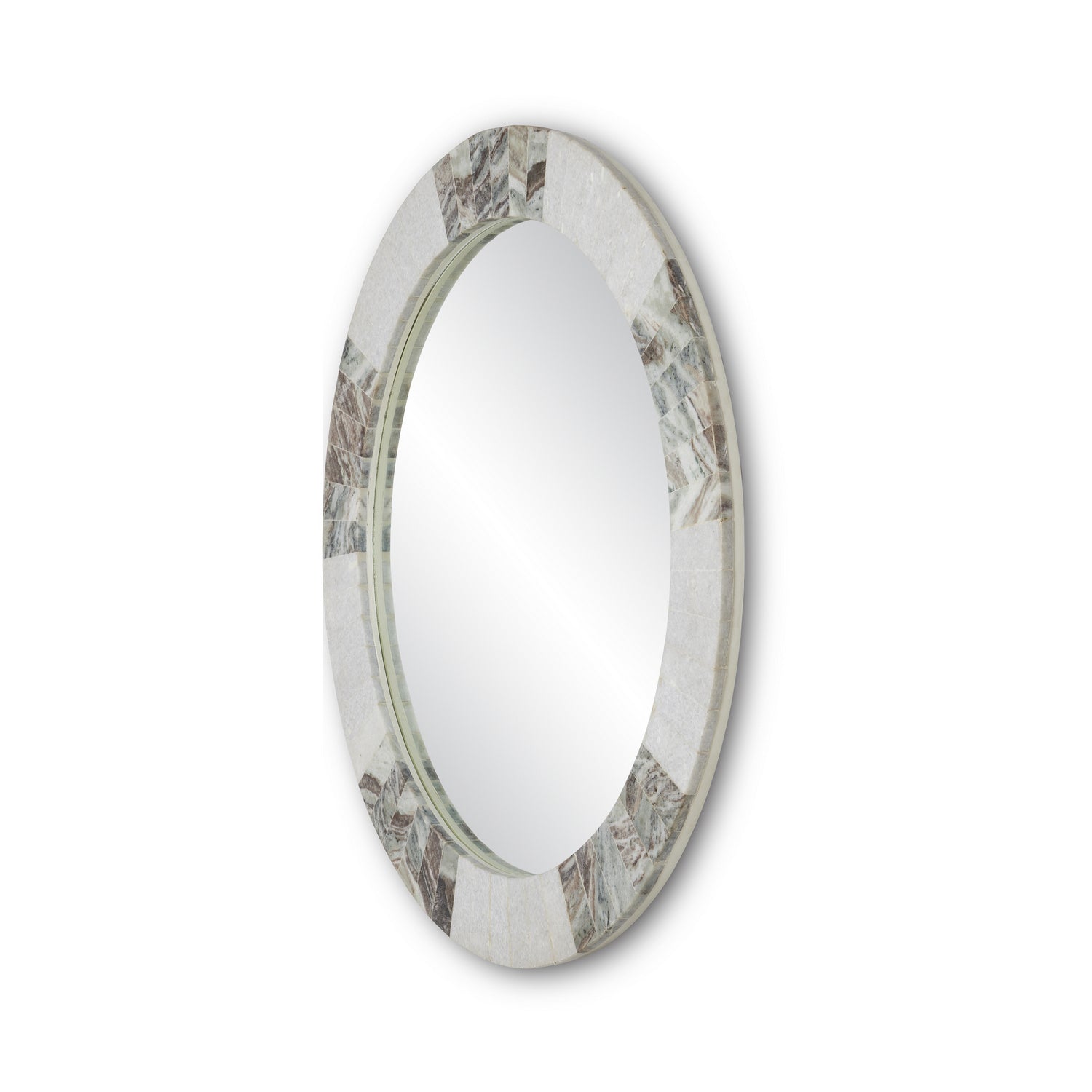 Currey and Company Mirror from the Elena collection in White/Brown/Mirror finish