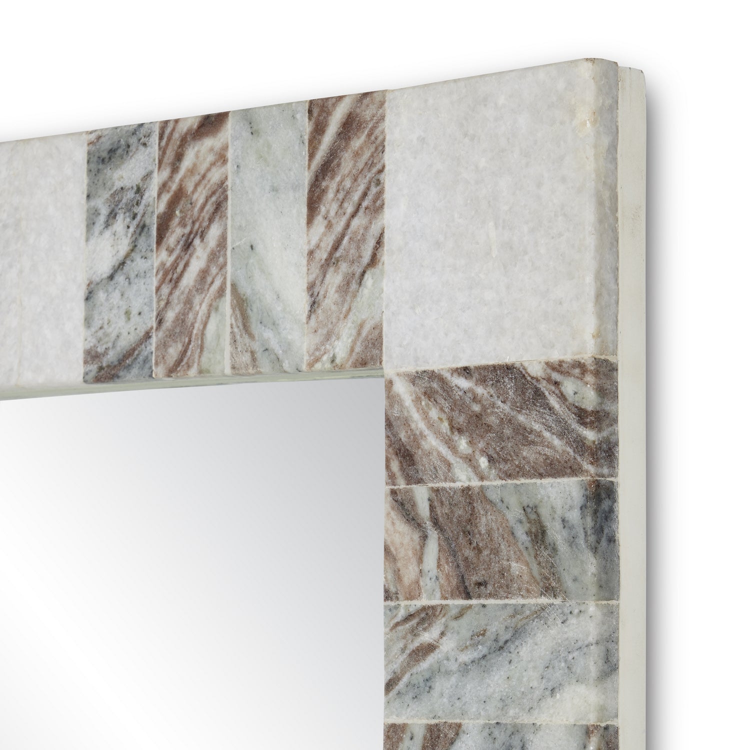 Currey and Company Mirror from the Elena Collection collection in White/Brown/Mirror finish