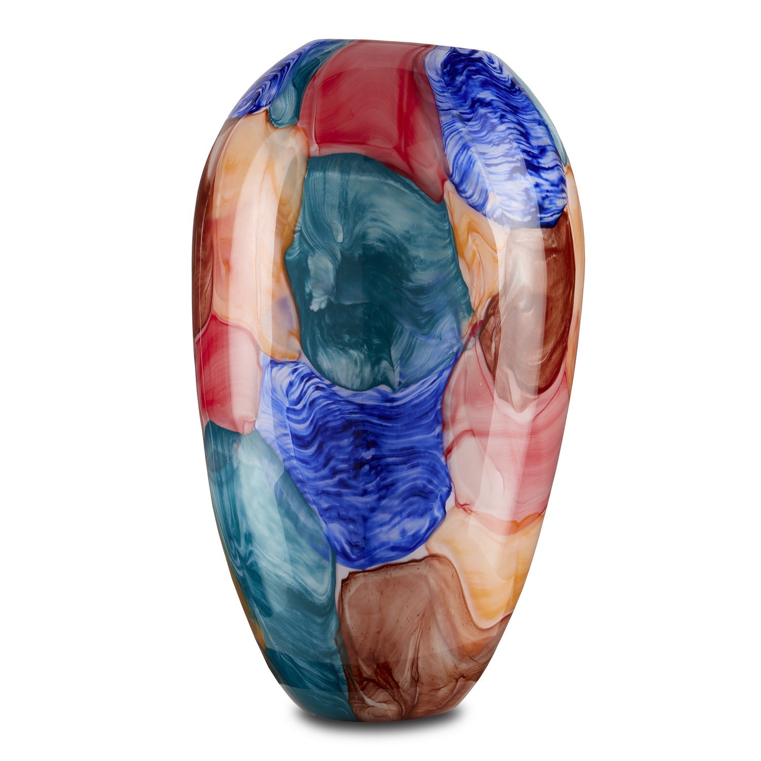 Currey and Company Vase from the Sarto collection in Blue/Orange/Green finish