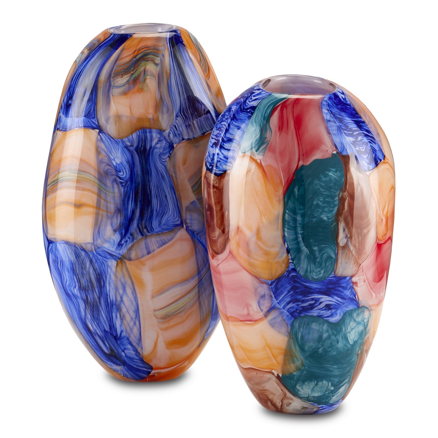 Currey and Company Vase from the Sarto collection in Blue/Orange/Green finish