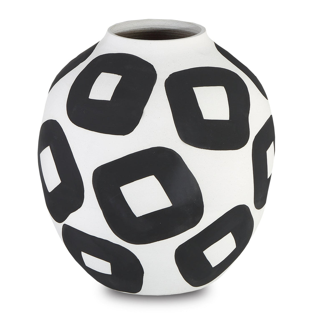 Currey and Company Vase from the Pagliacci collection in White/Black finish