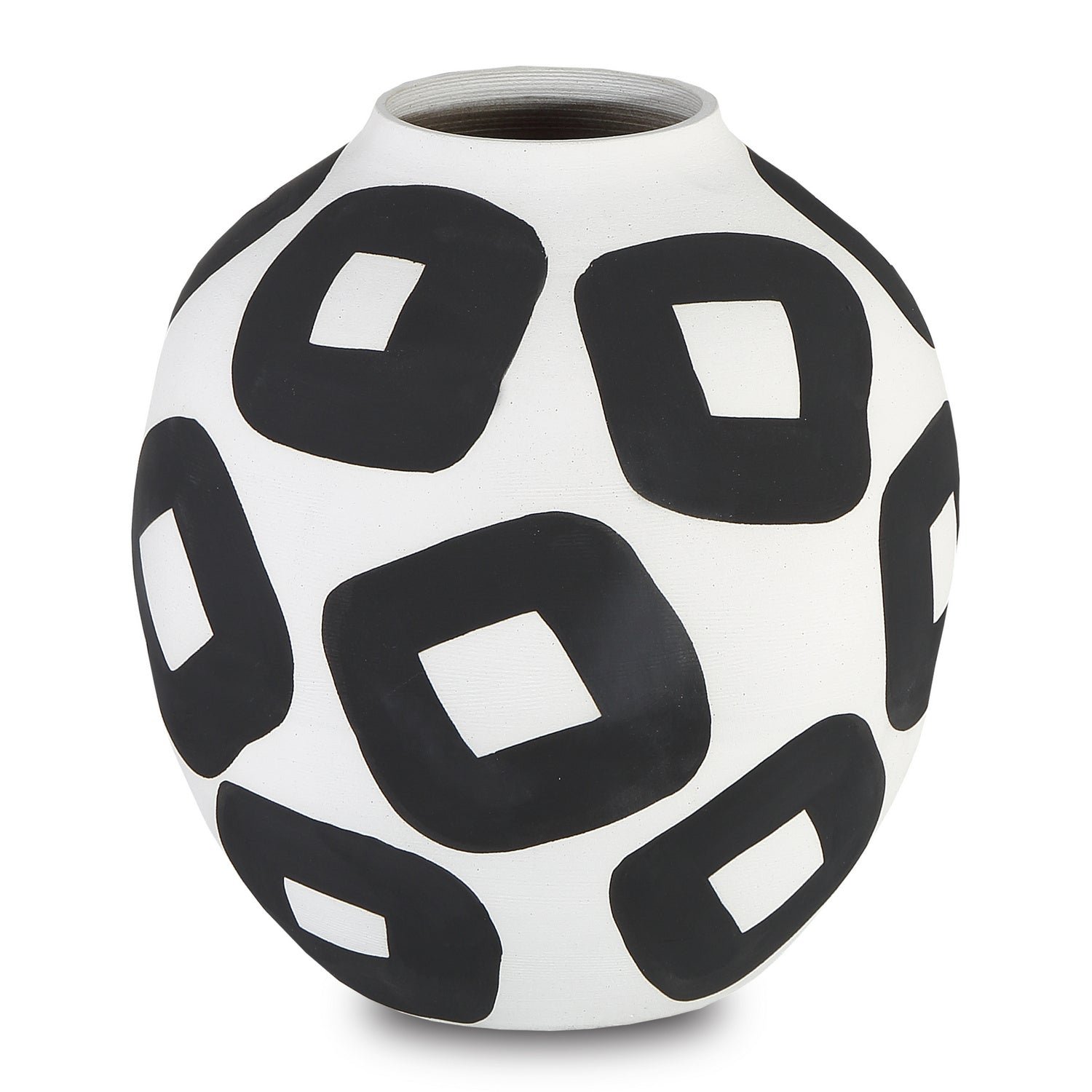 Currey and Company Vase from the Pagliacci collection in White/Black finish