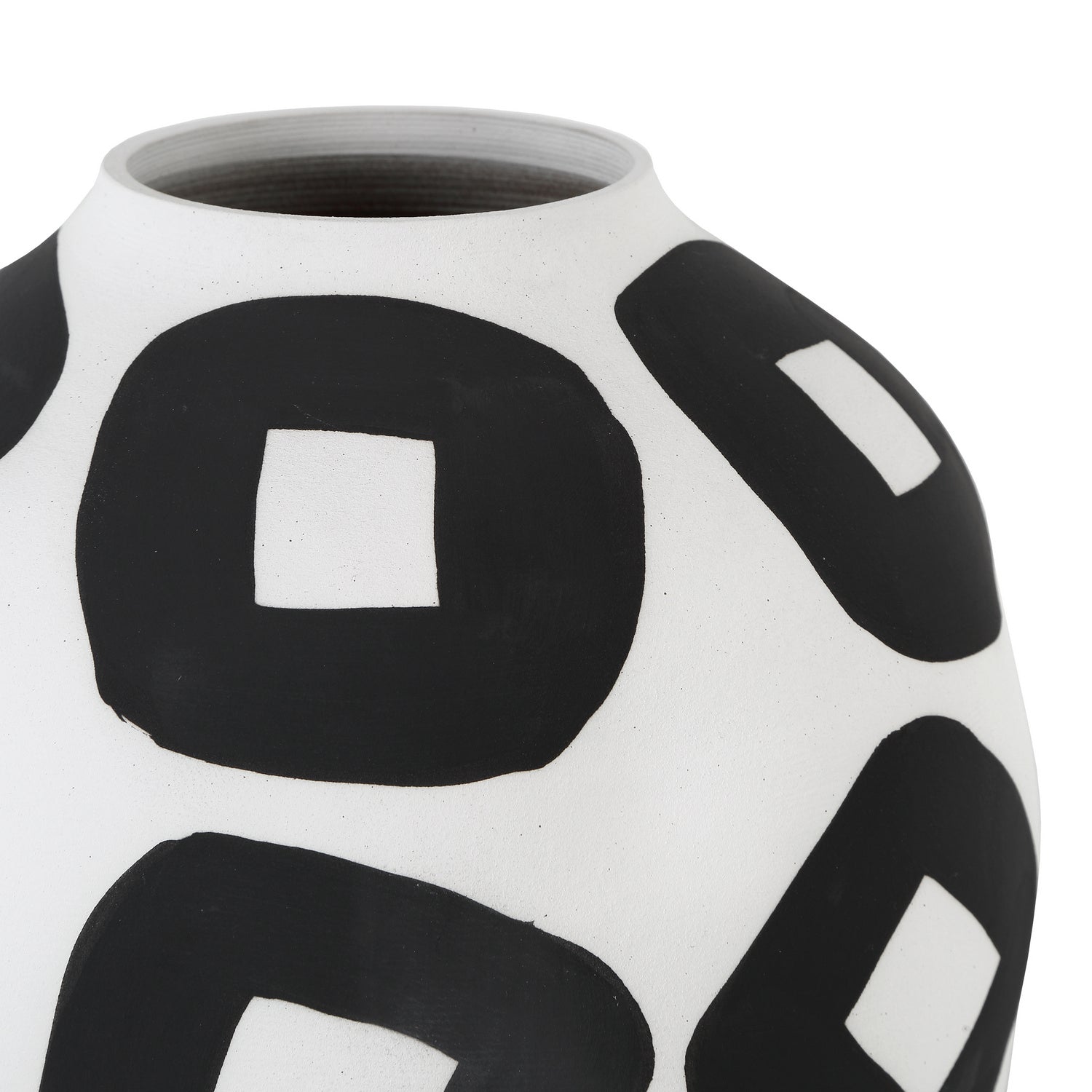 Currey and Company Vase from the Pagliacci collection in White/Black finish