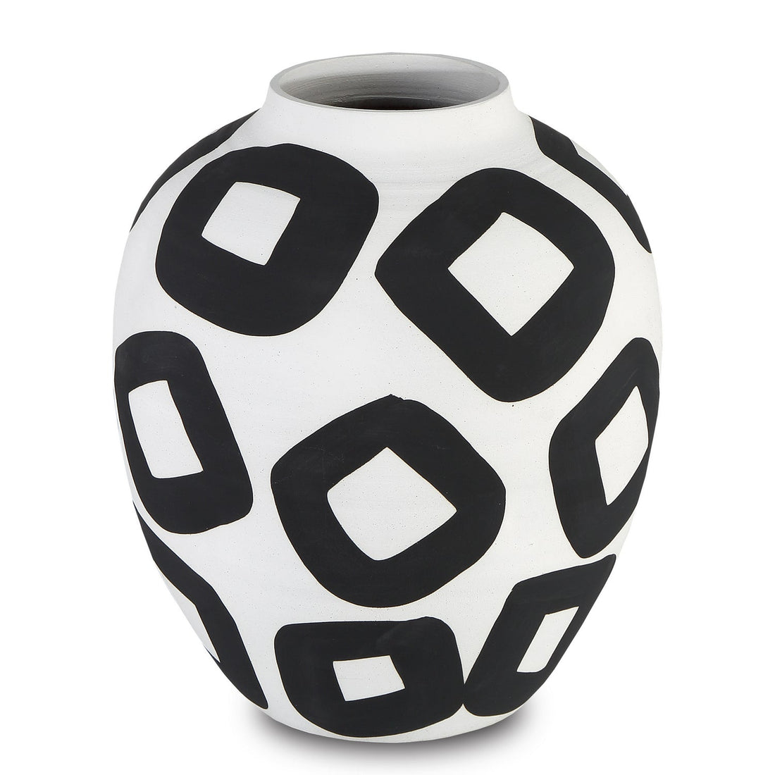 Currey and Company Vase from the Pagliacci collection in White/Black finish