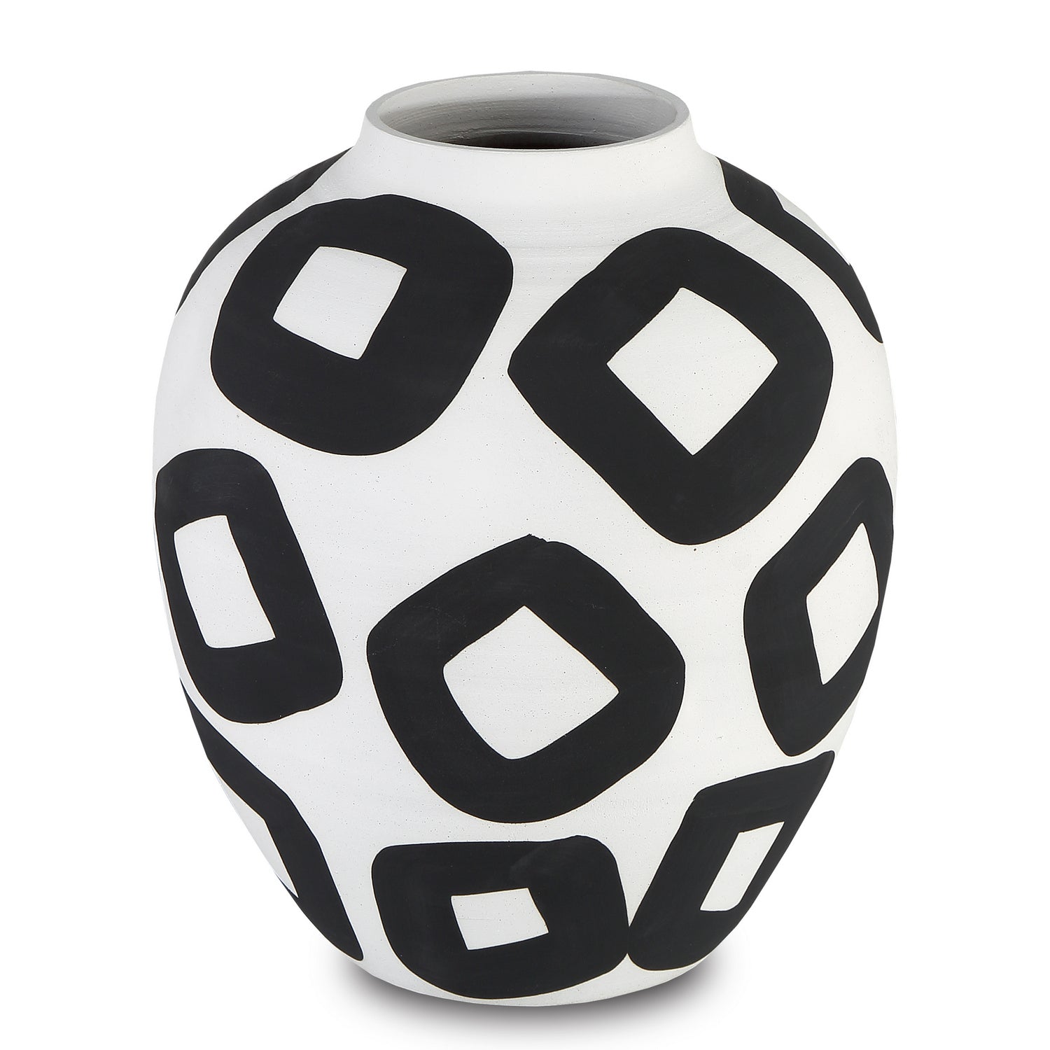 Currey and Company Vase from the Pagliacci collection in White/Black finish