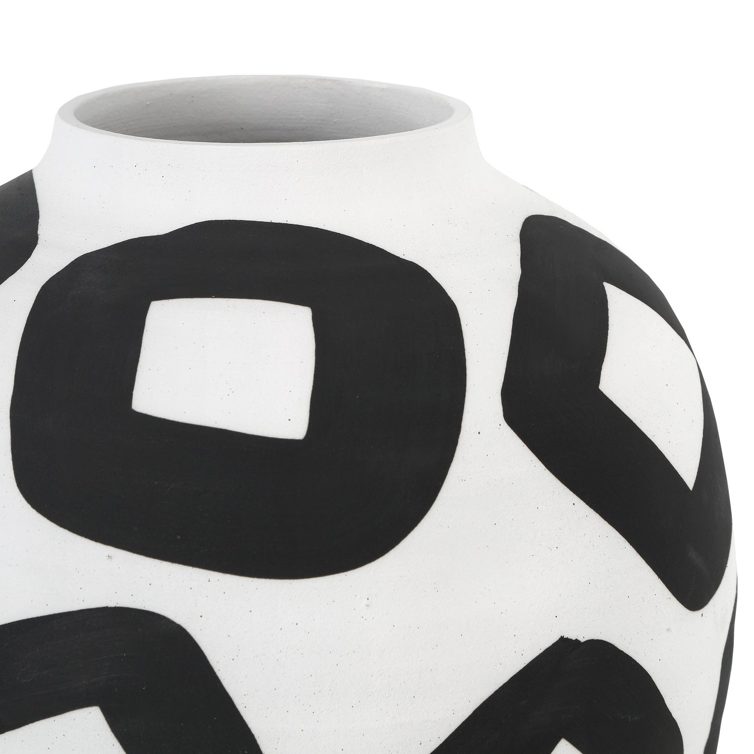 Currey and Company Vase from the Pagliacci collection in White/Black finish