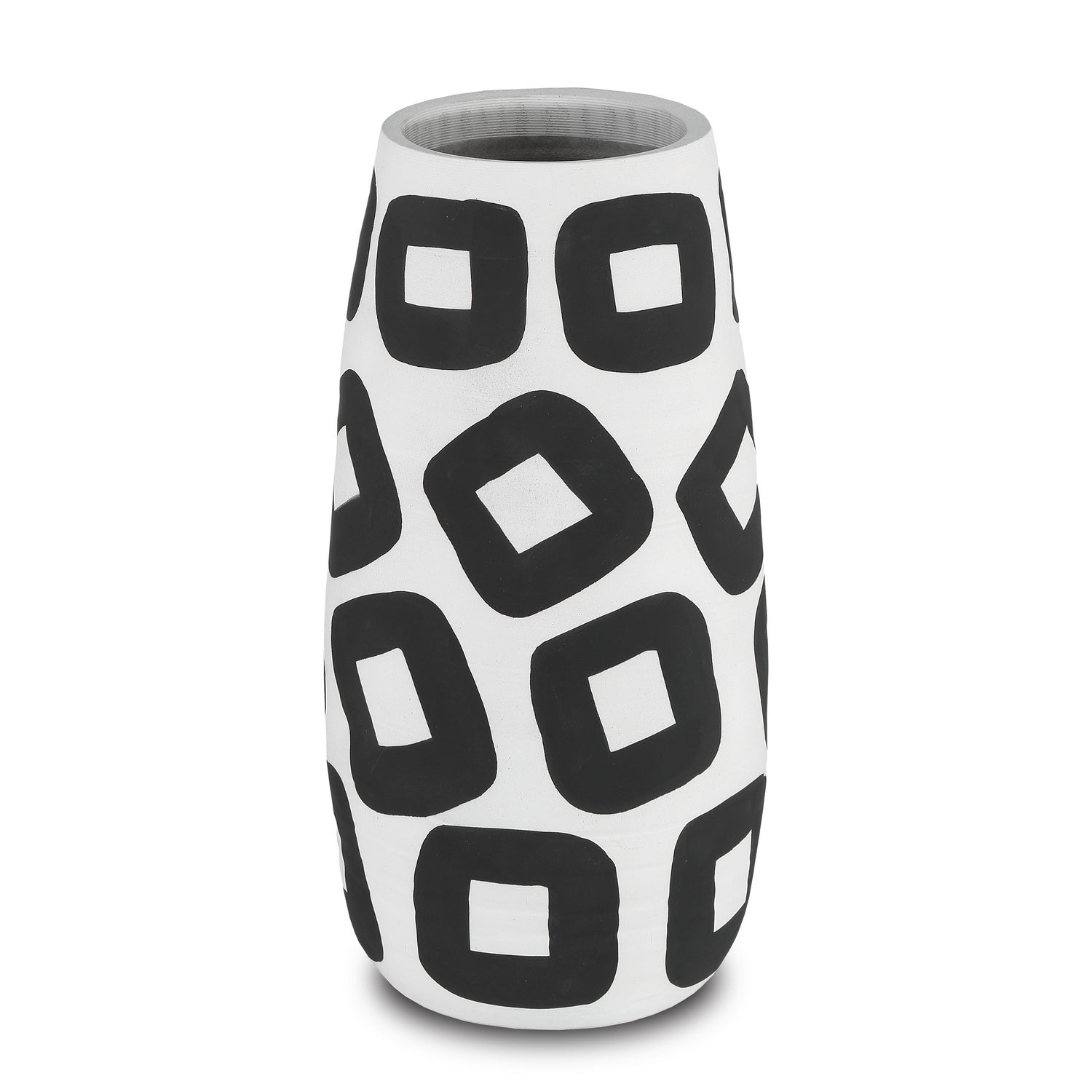 Currey and Company Vase from the Pagliacci collection in White/Black finish