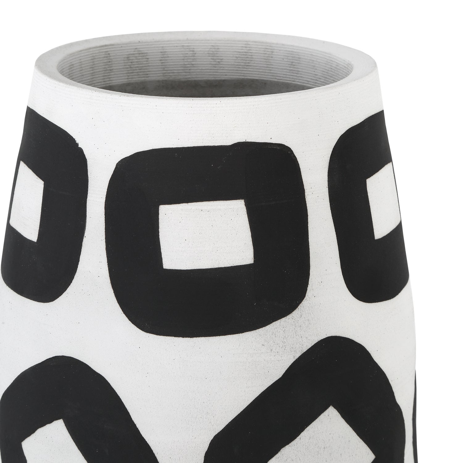 Currey and Company Vase from the Pagliacci collection in White/Black finish