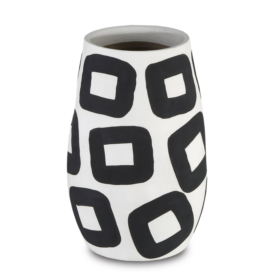 Currey and Company Vase from the Pagliacci collection in White/Black finish