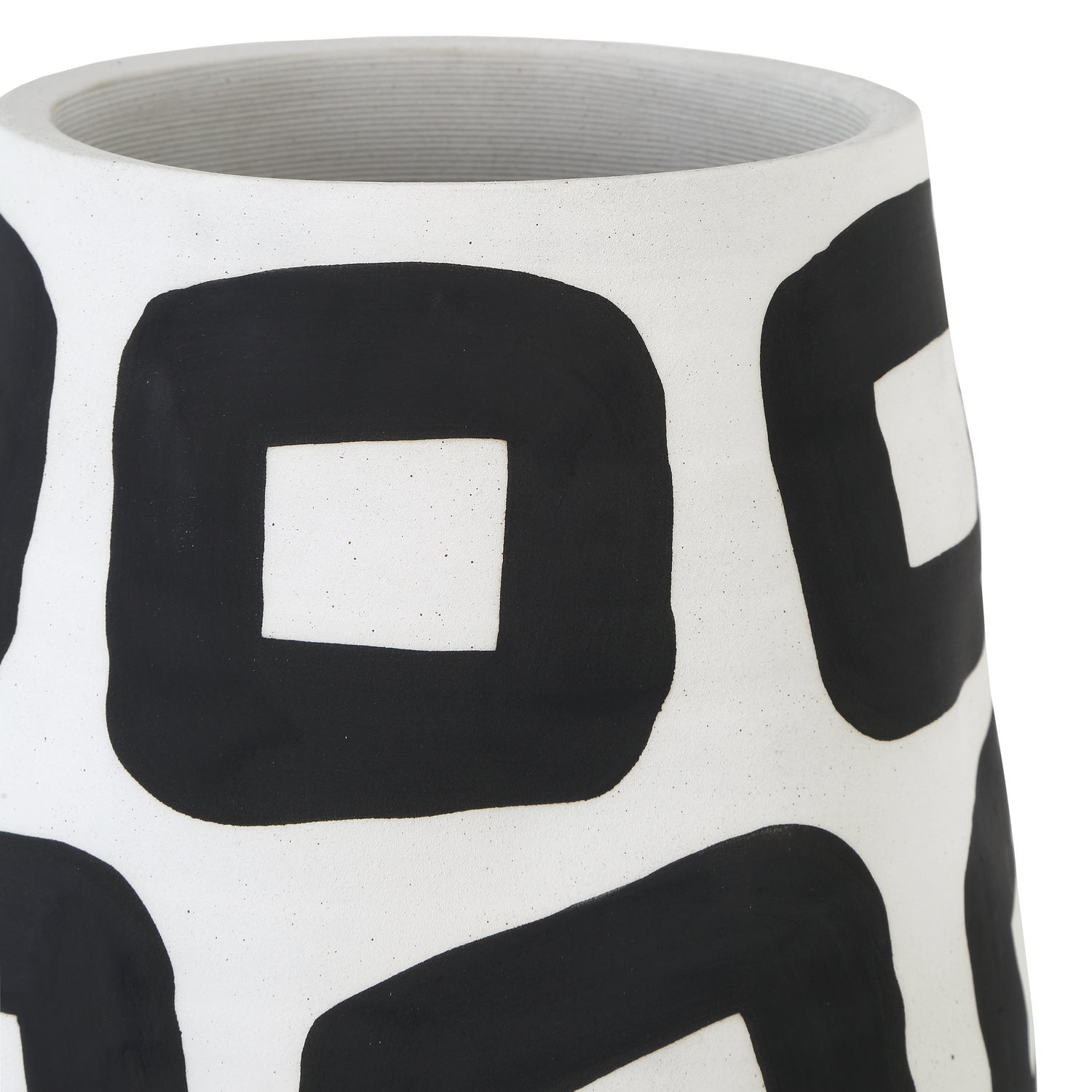 Currey and Company Vase from the Pagliacci collection in White/Black finish