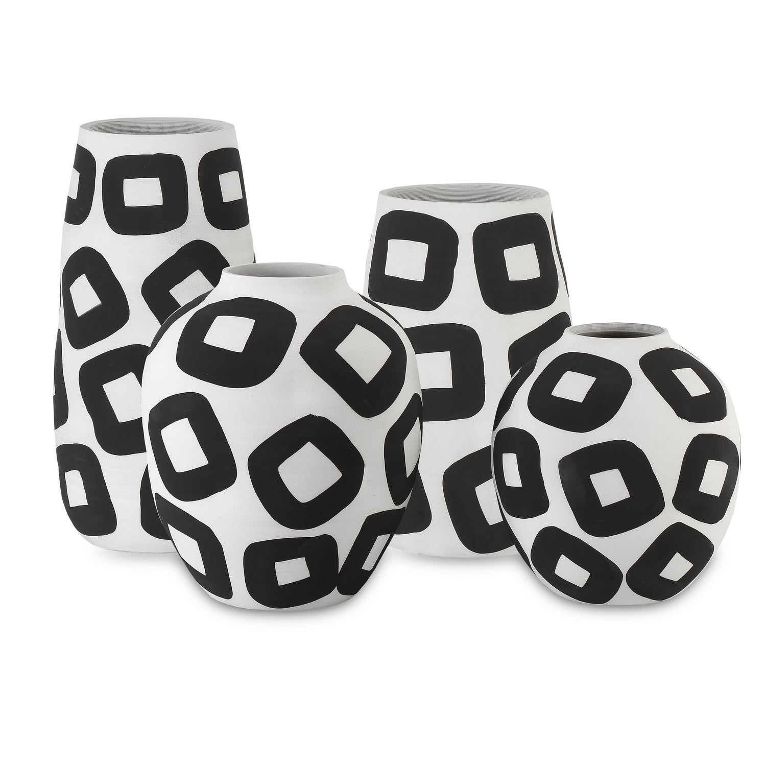 Currey and Company Vase from the Pagliacci collection in White/Black finish