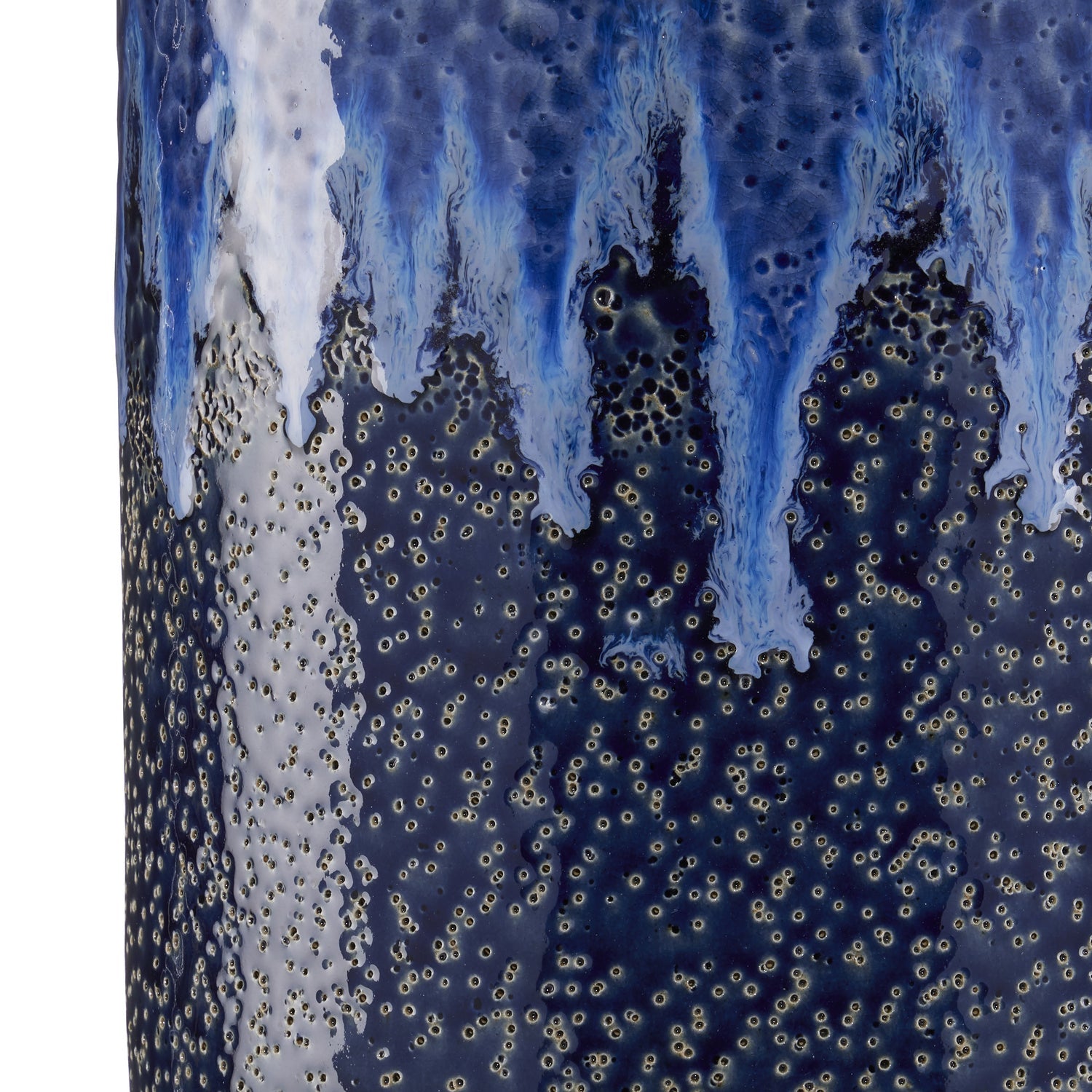 Currey and Company Cachepot from the Kelmscott collection in Dark Blue/Reactive Blue finish